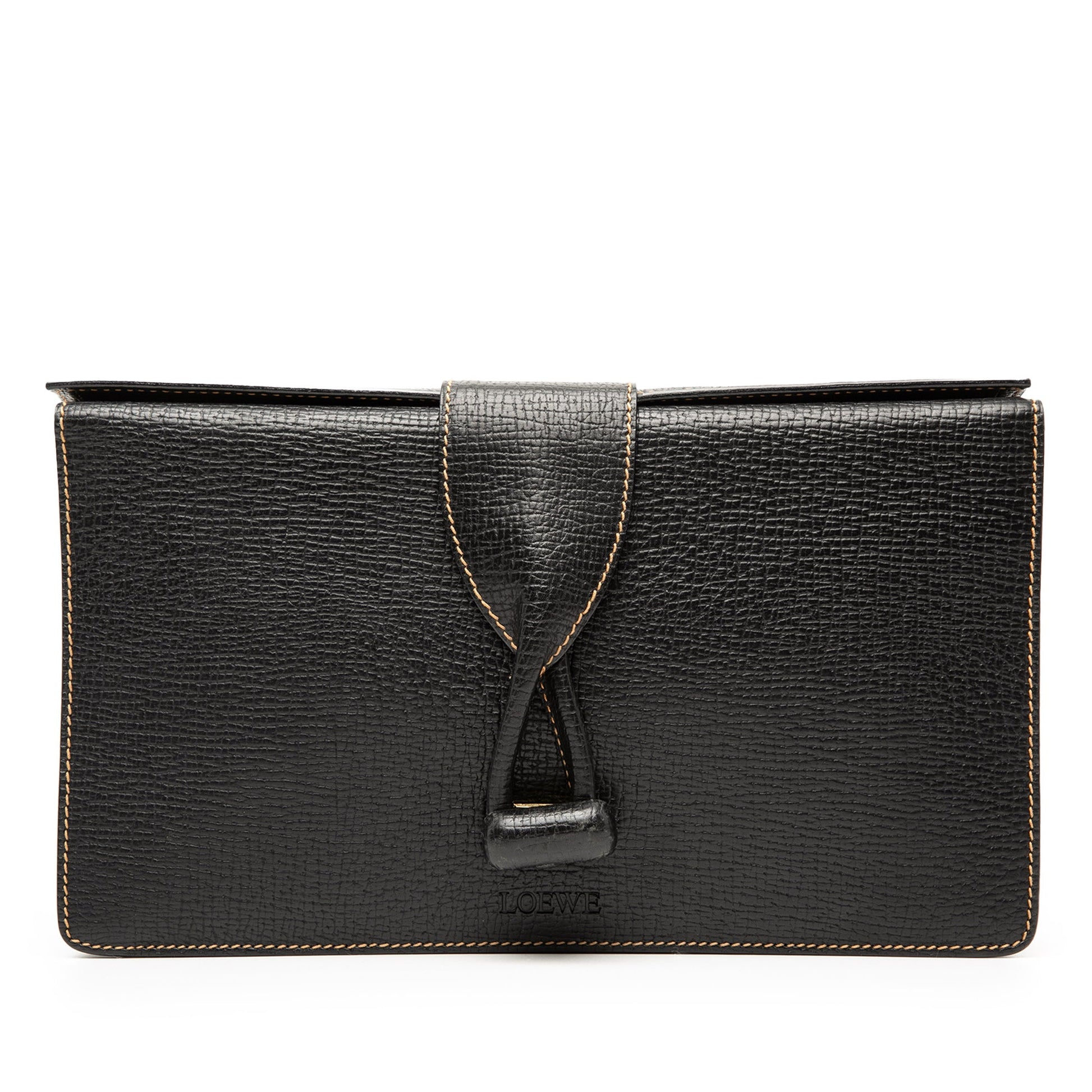 LOEWE Leather Toggle Clutch