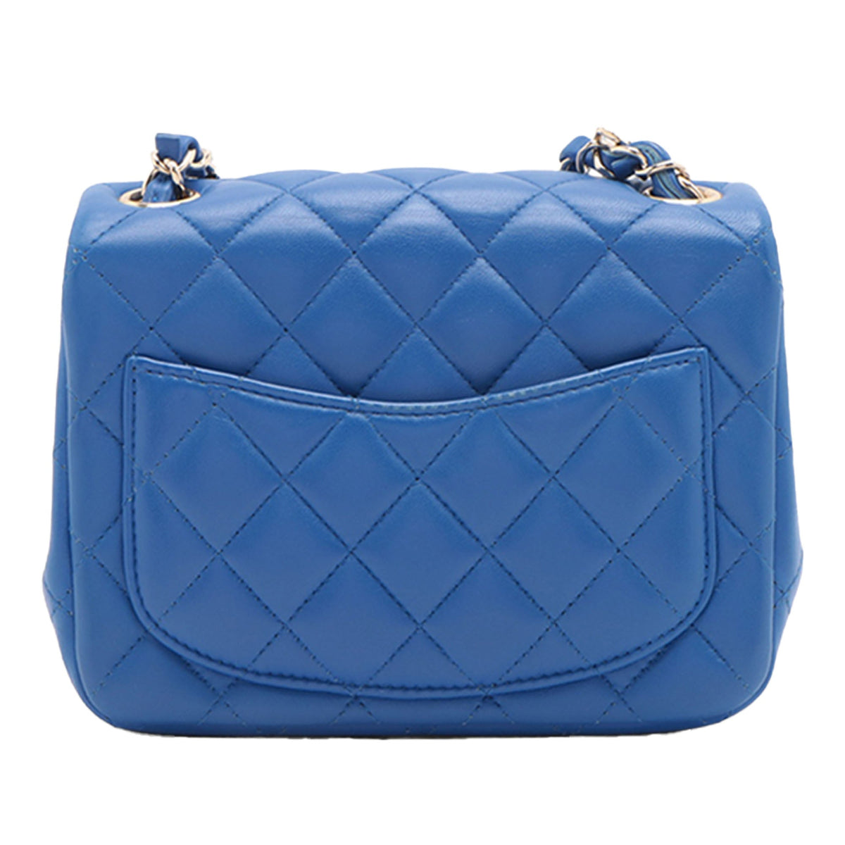 Chanel Mini Square Classic Lambskin Single Flap — Blue