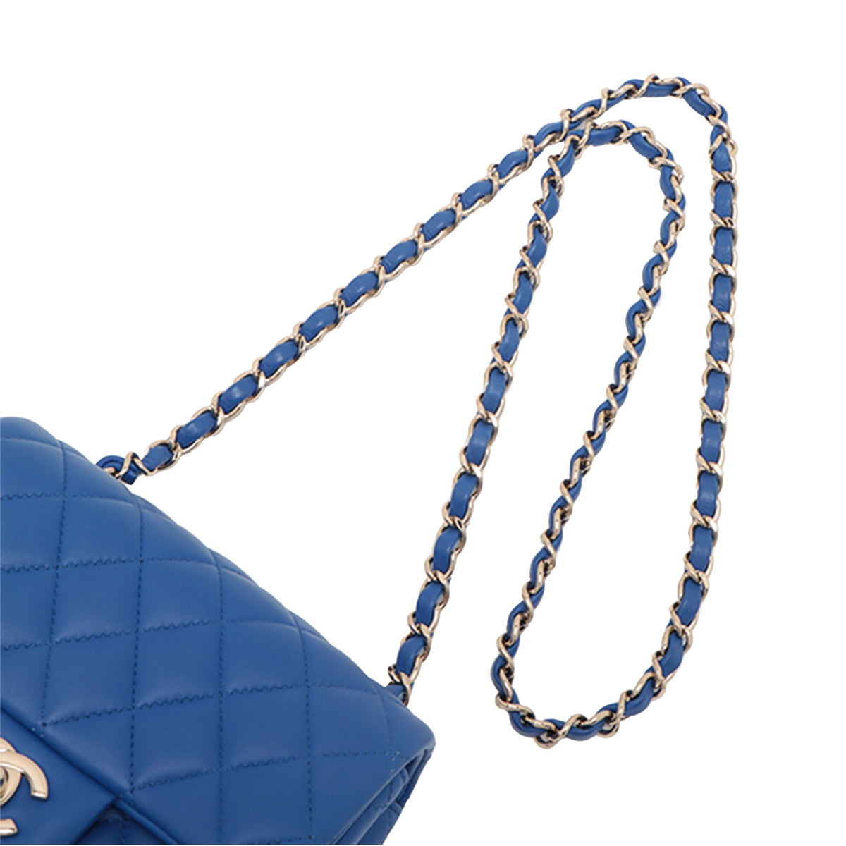 Chanel Mini Square Classic Lambskin Single Flap — Blue