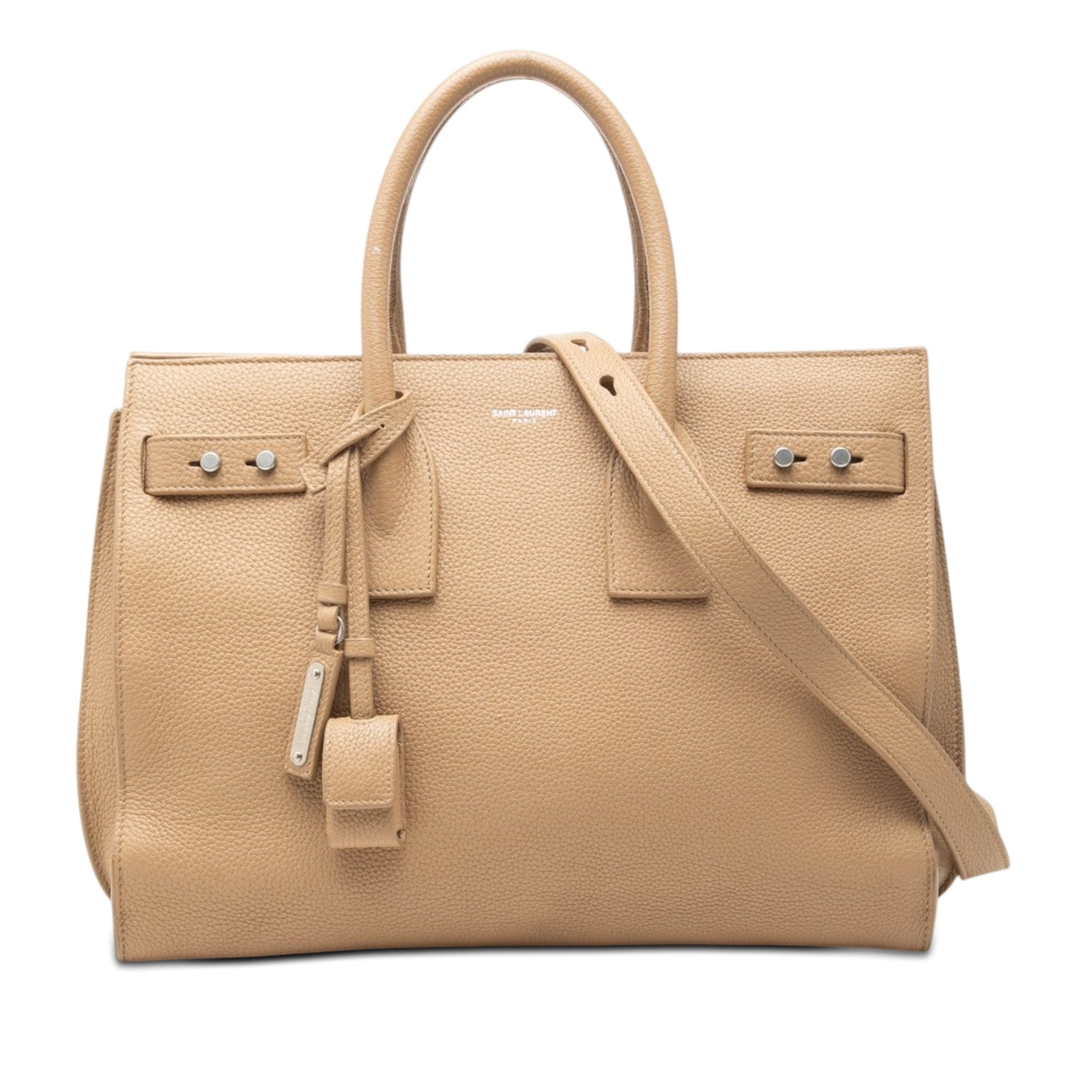 Saint Laurent Small Grained Calfskin Supple Sac De Jour Satchel