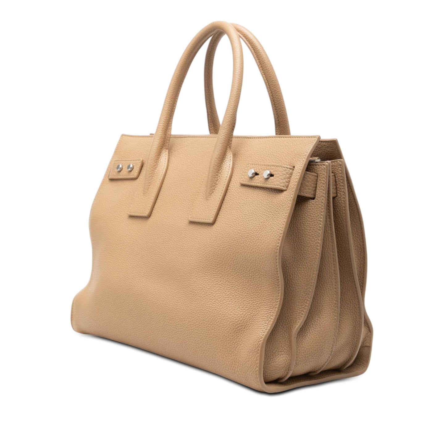Saint Laurent Small Grained Calfskin Supple Sac De Jour Satchel