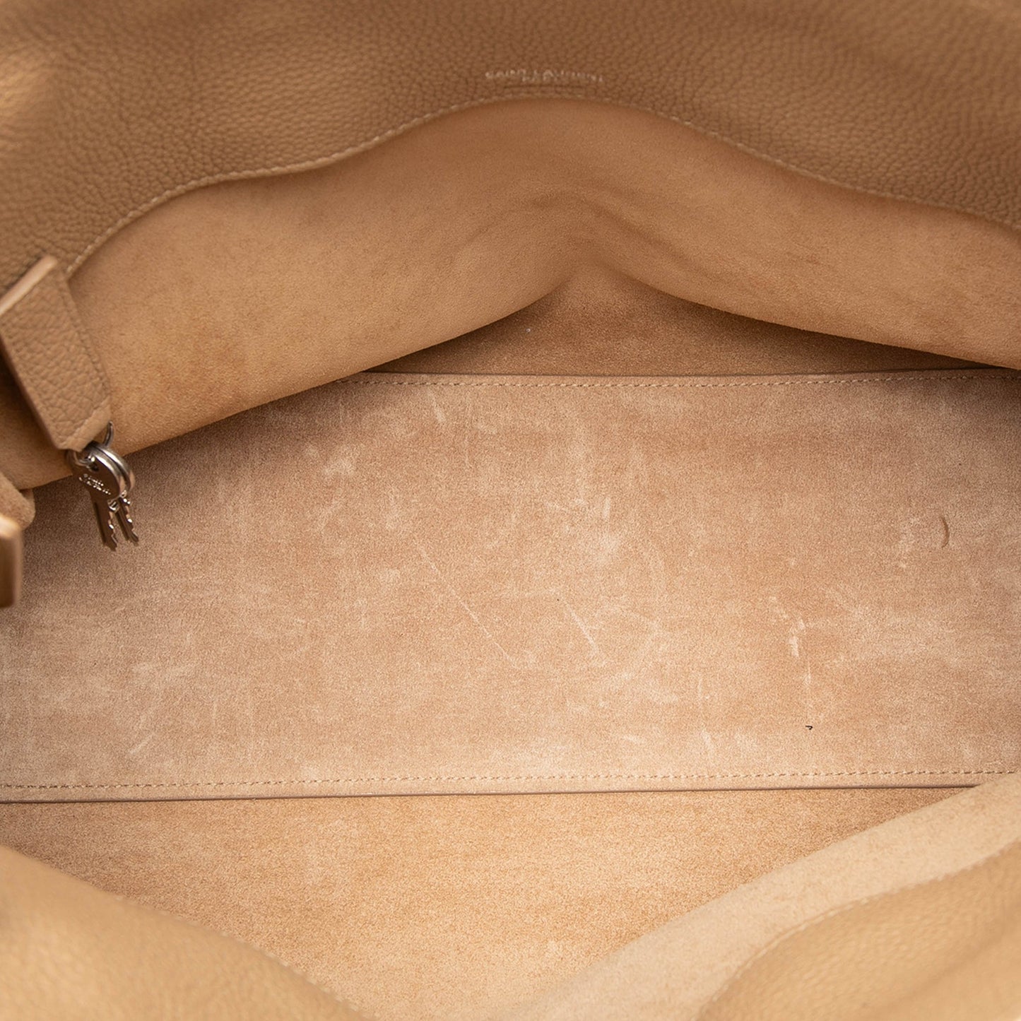 Saint Laurent Small Grained Calfskin Supple Sac De Jour Satchel