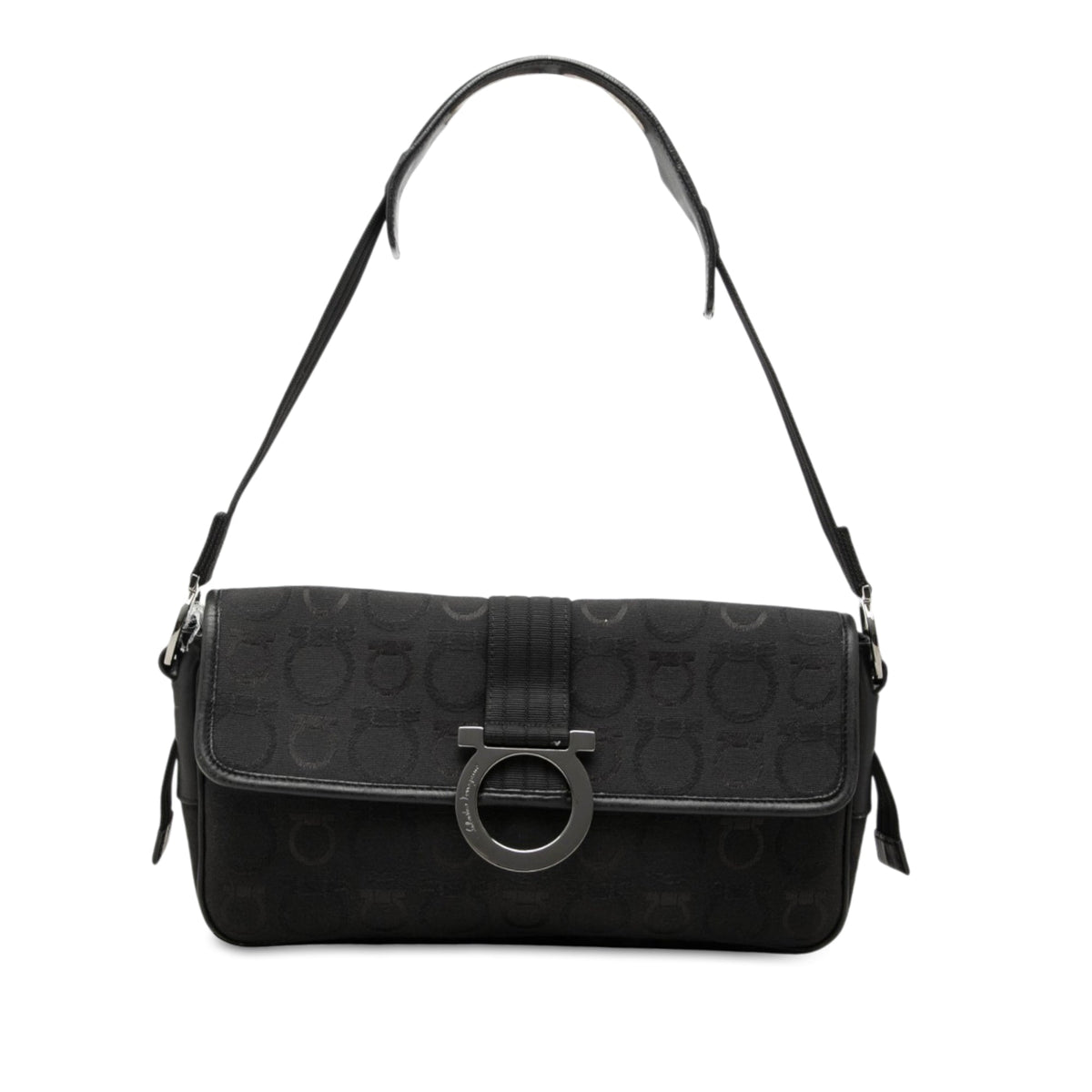 Ferragamo Gancini Canvas Shoulder Bag
