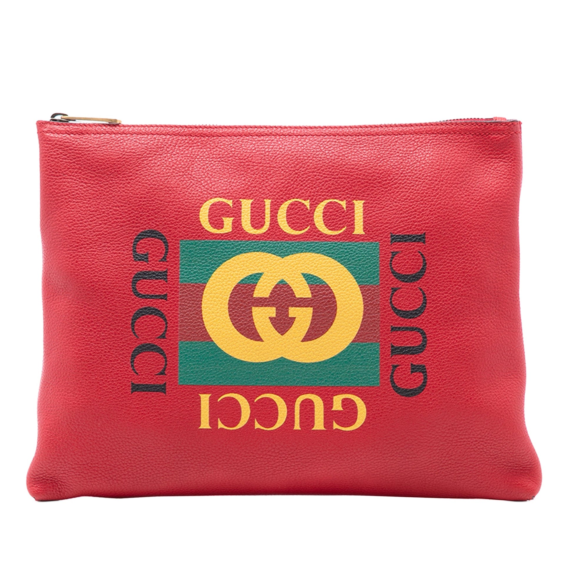 Gucci Medium Leather Logo Portfolio Clutch