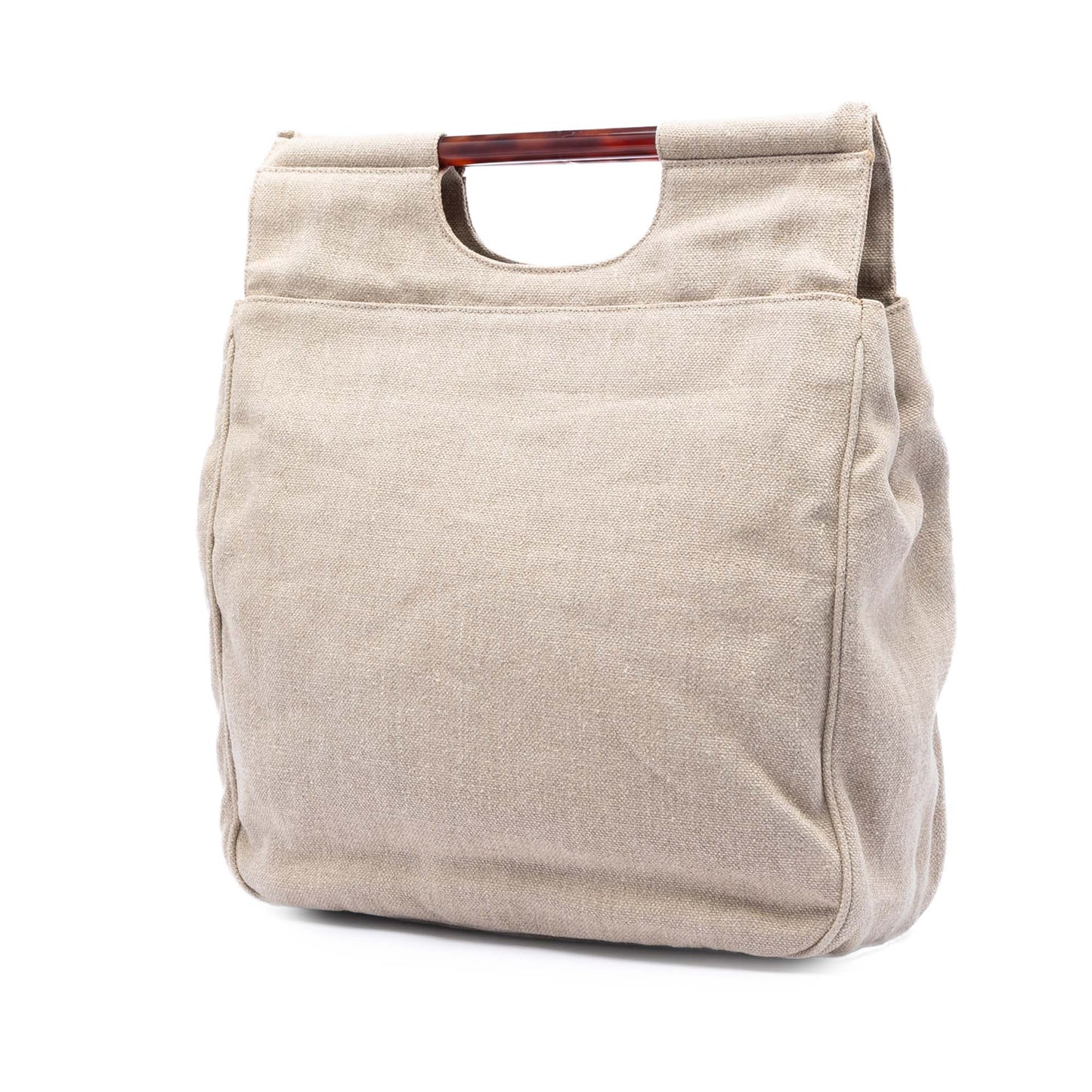Chanel CC Canvas Tortoise Handle Tote