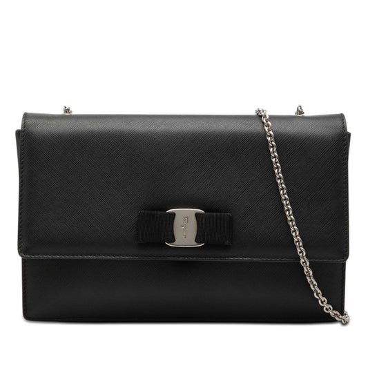 Ferragamo Leather Vara Bow Chain Crossbody