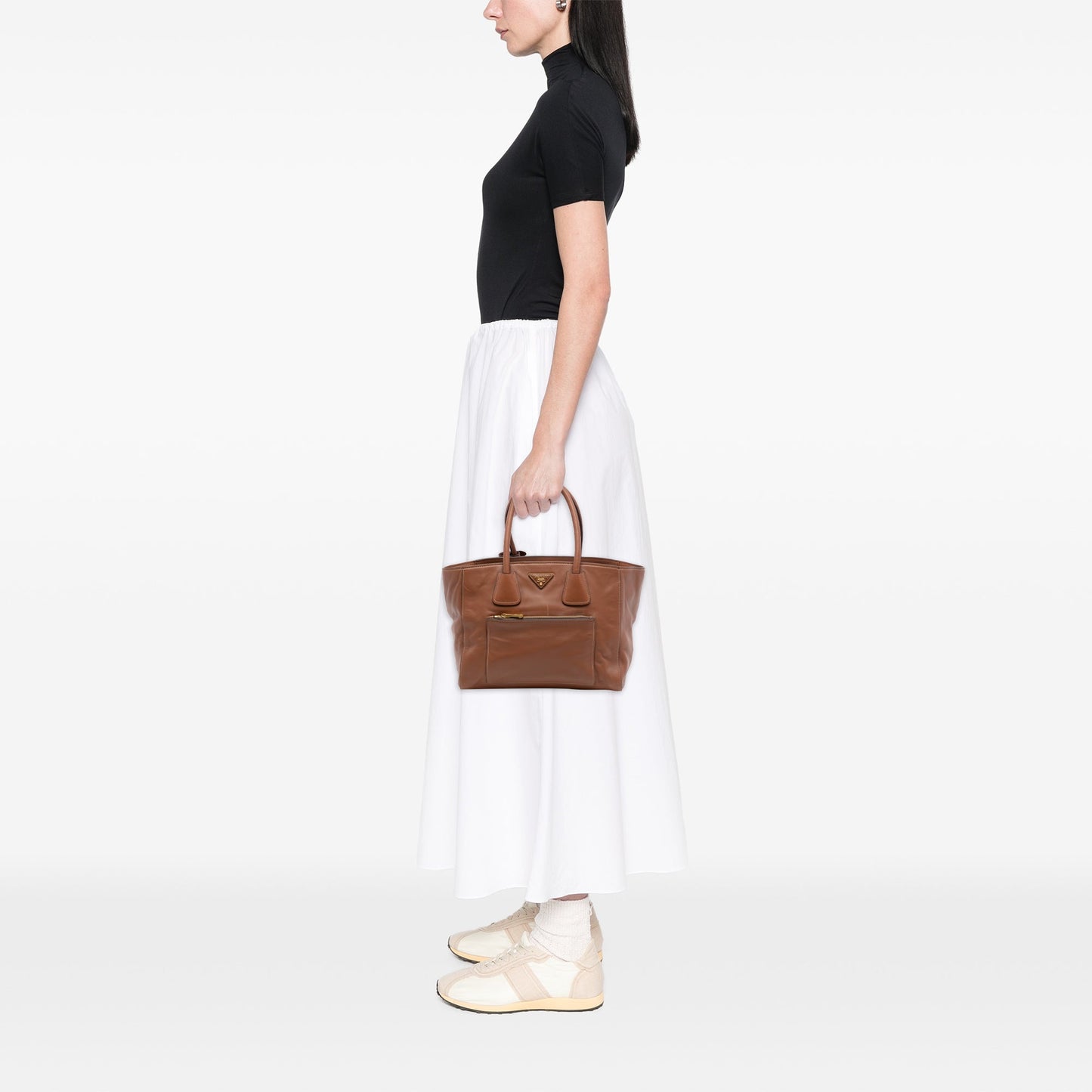 Soft Calf Front Pocket Open Convertible Tote