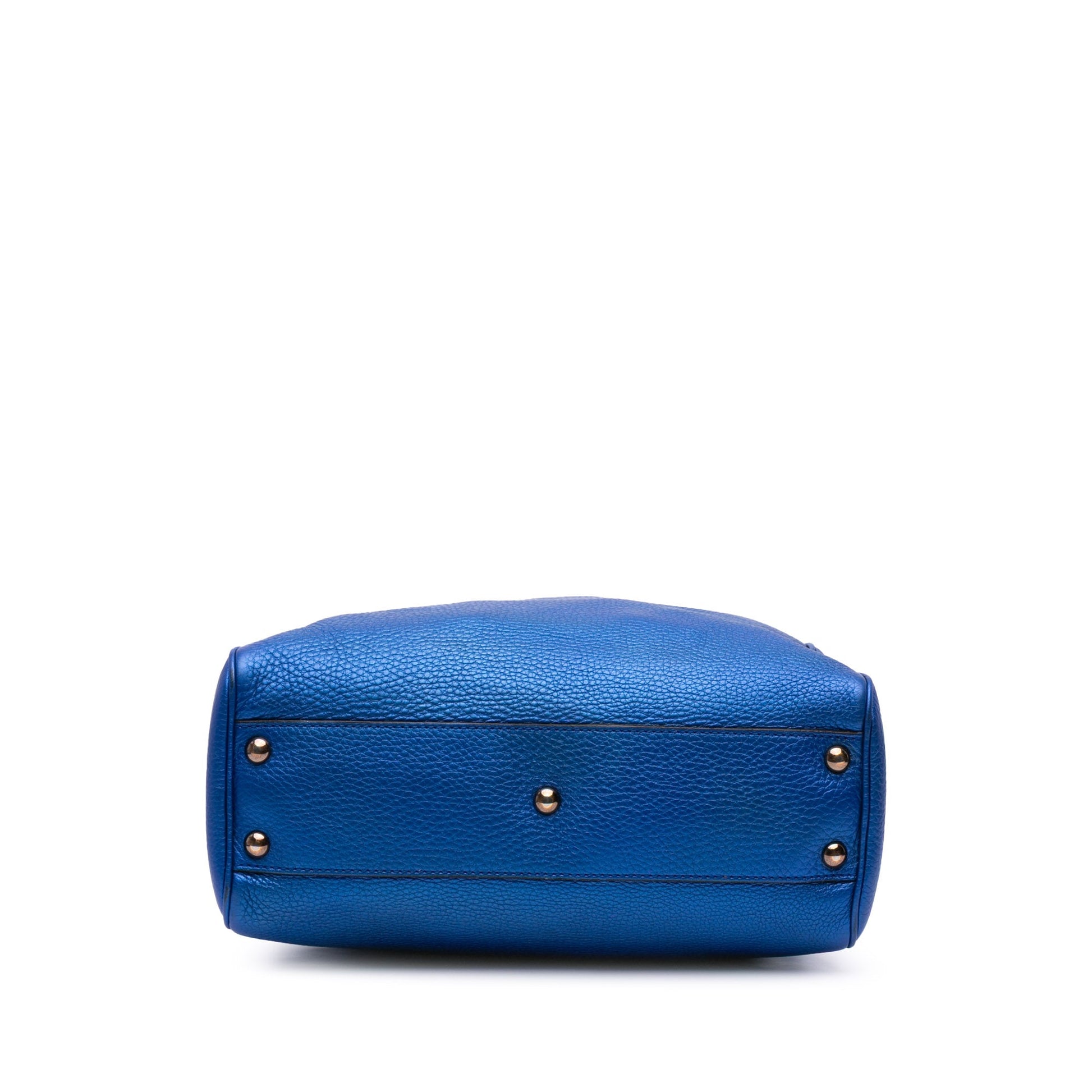 Gucci Small Metallic Calfskin Bamboo Shopper Satchel