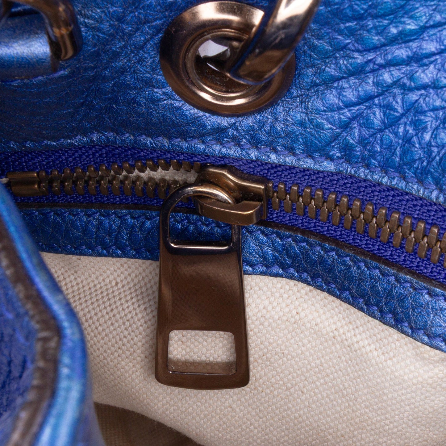 Gucci Small Metallic Calfskin Bamboo Shopper Satchel
