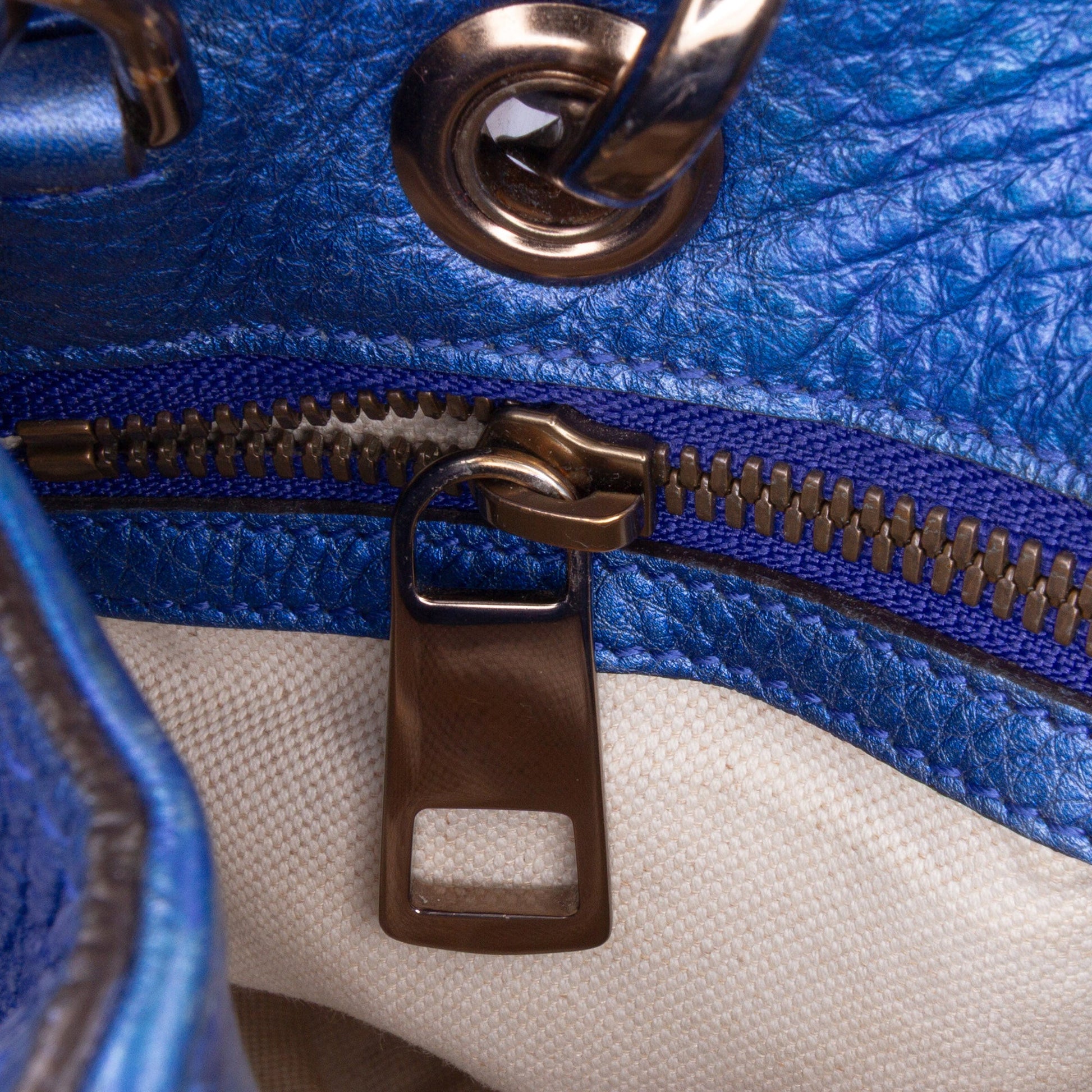 Gucci Small Metallic Calfskin Bamboo Shopper Satchel