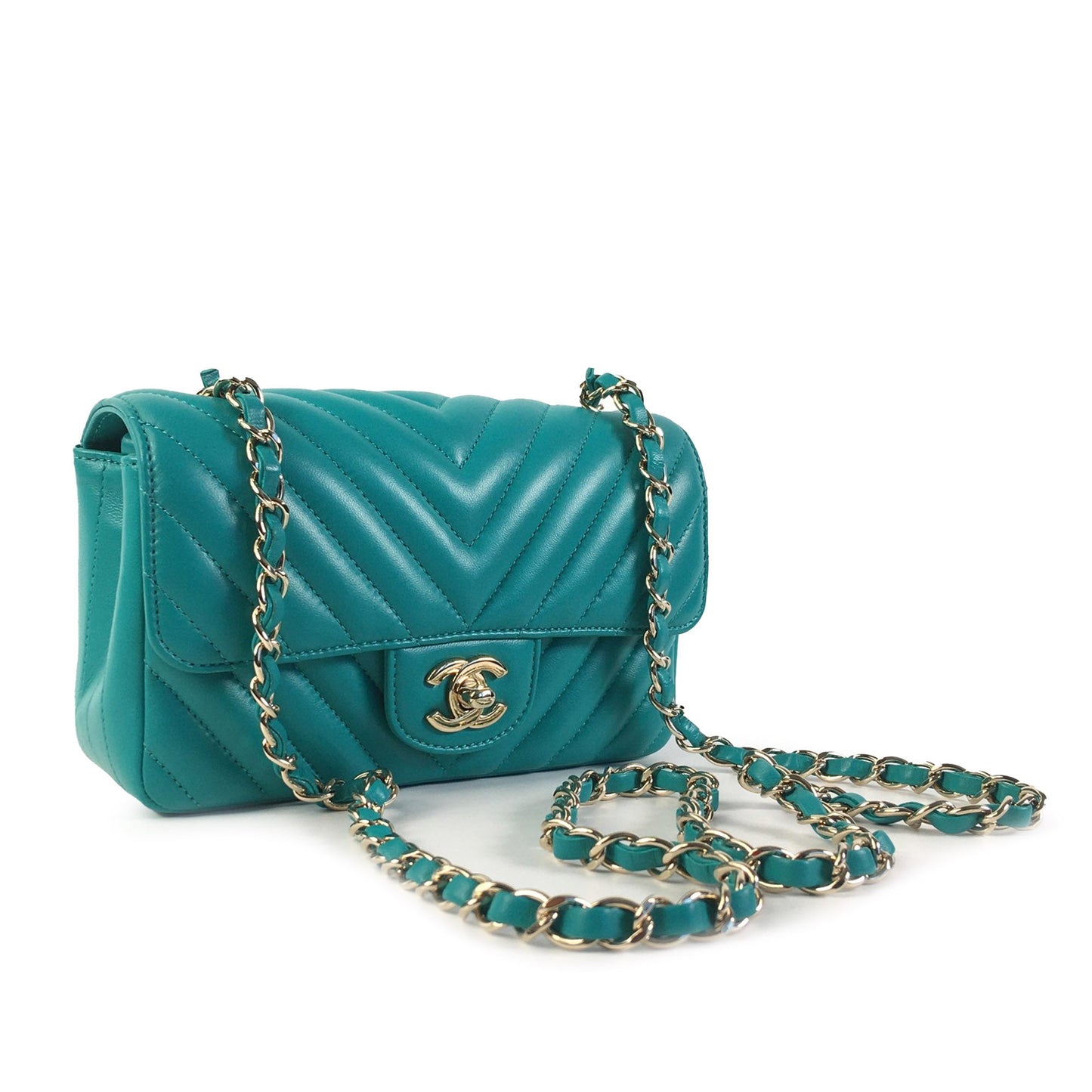 Chanel Mini Rectangular Chevron Lambskin Single Flap