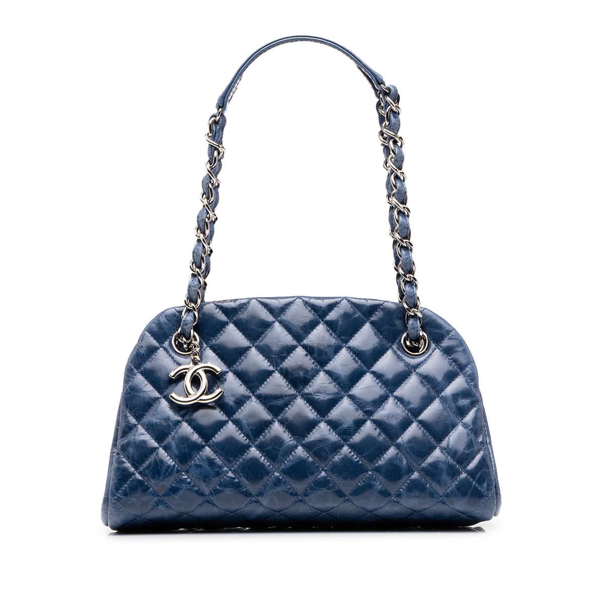 Chanel Small Aged Calfskin Just Mademoiselle Bowling Bag — Blue