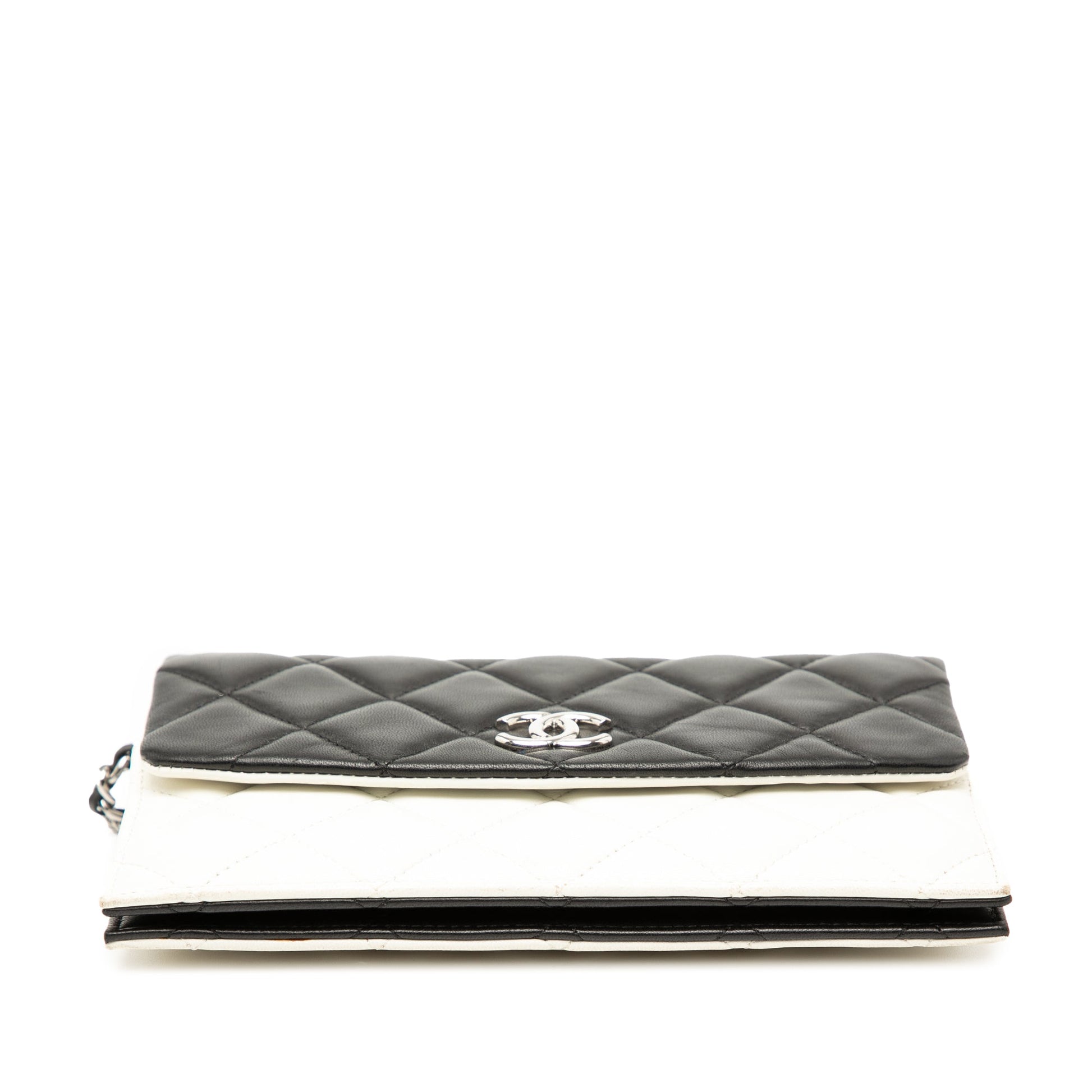 Chanel CC Bicolor Quilted Lambskin Double Sided Wallet on Chain