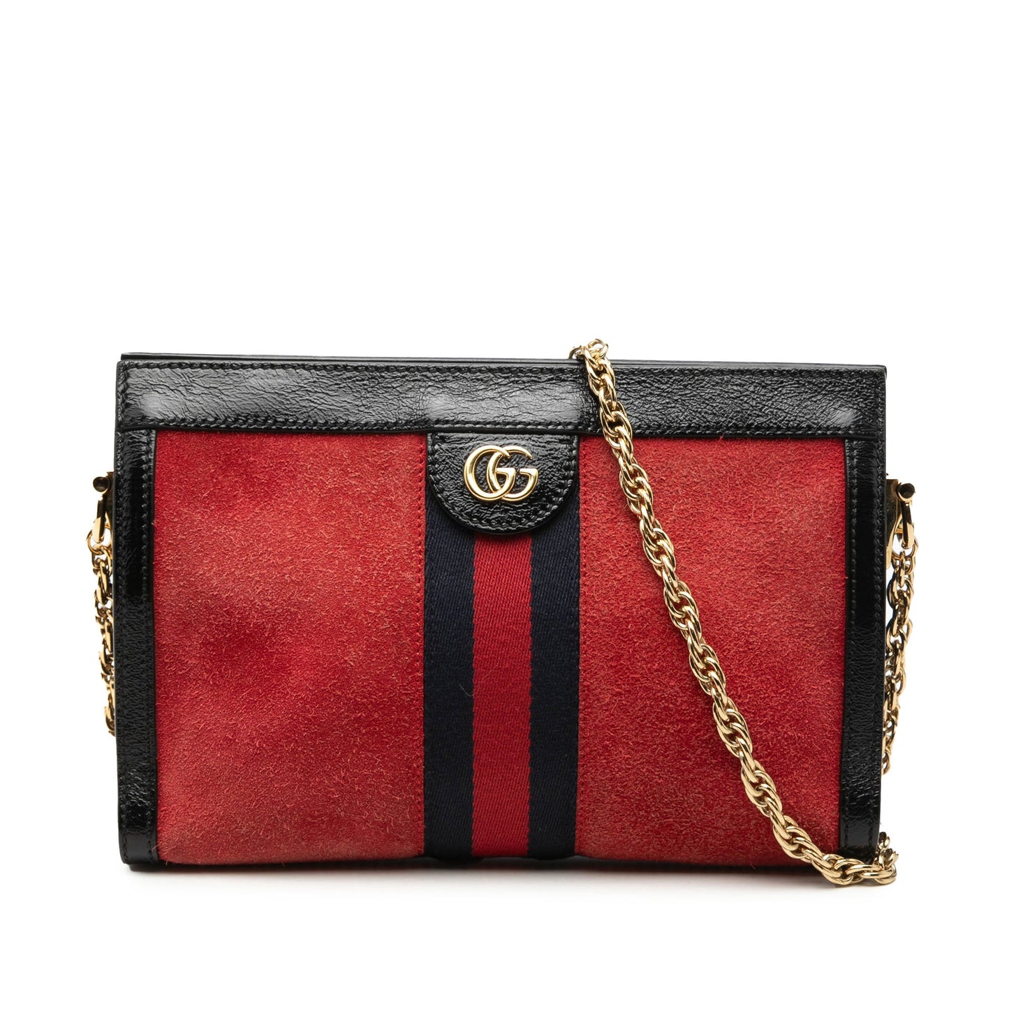 Gucci Small Suede Web Ophidia Chain Crossbody