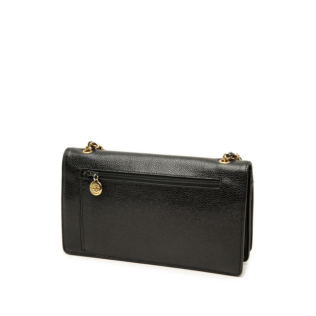 Chanel CC Caviar Wallet On Chain