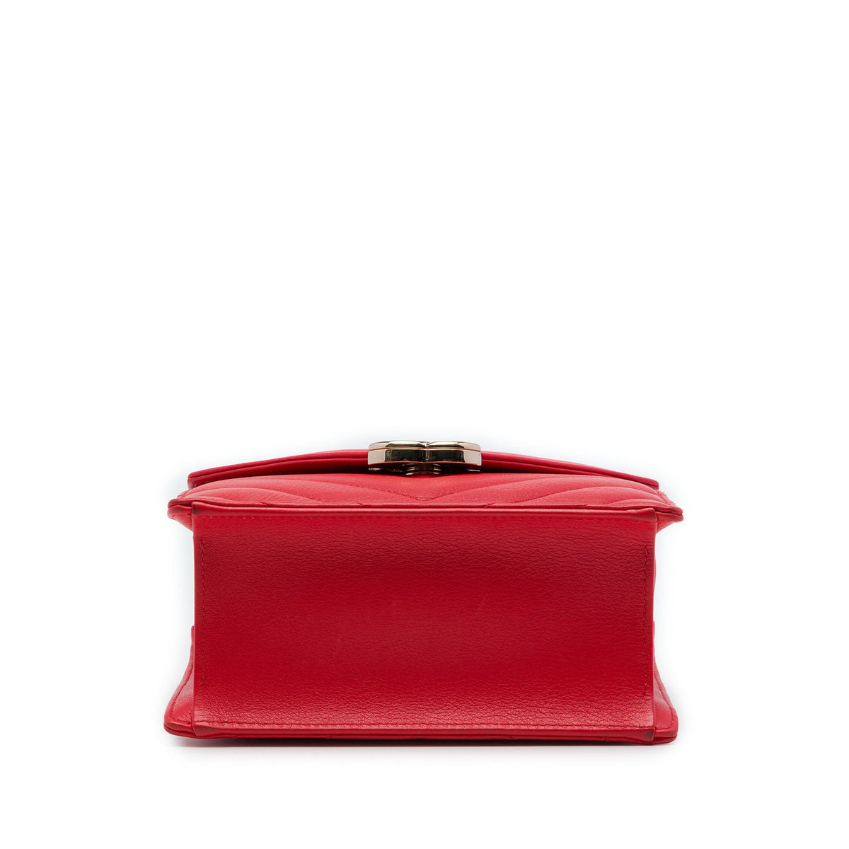 Chanel Small CC Chevron Calfskin Envelope Flap — Red