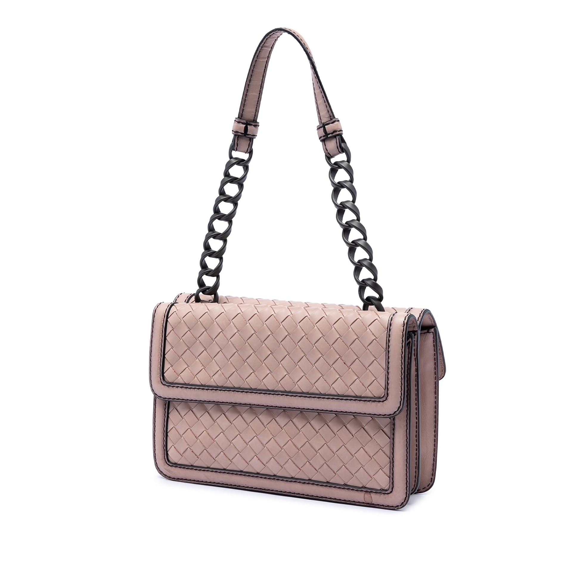 Bottega Veneta Nappa Intrecciato Mirror Lens Double Sided Flap Shoulder Bag
