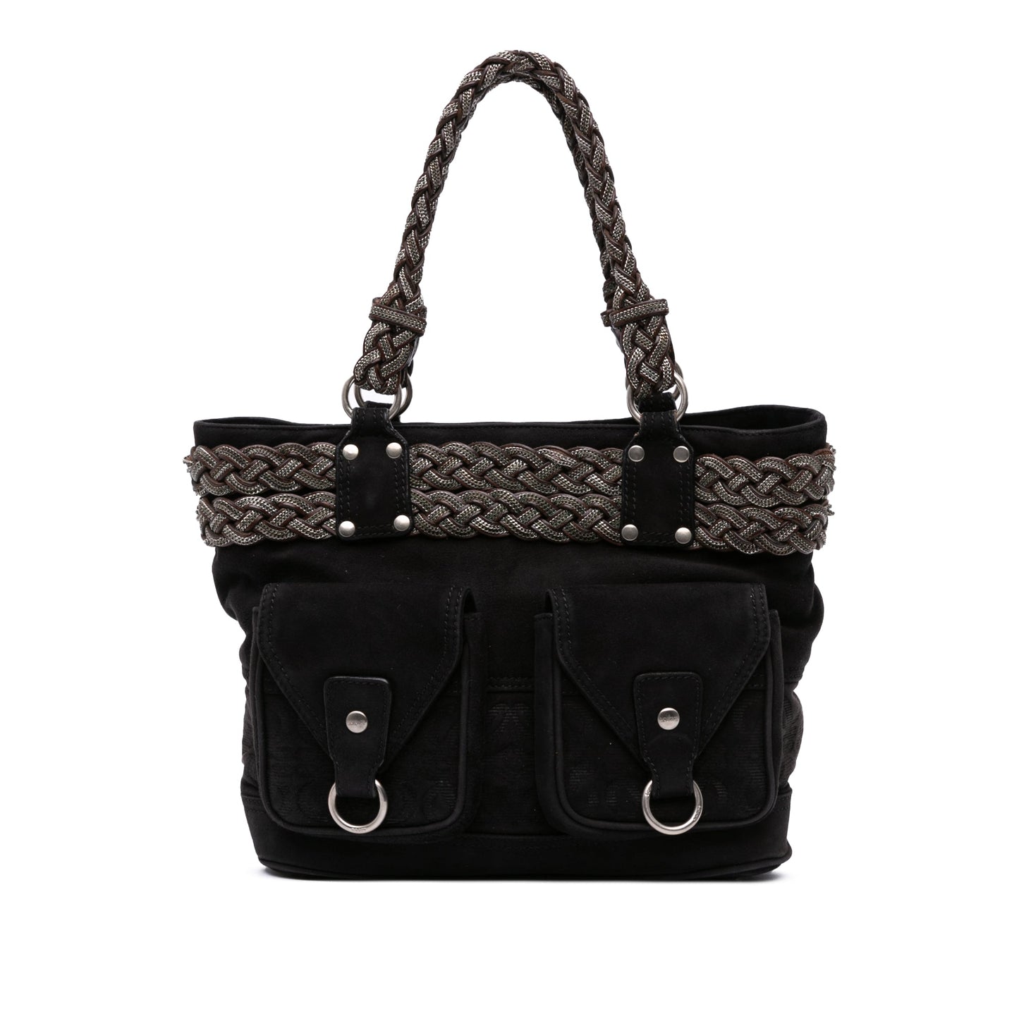 LOEWE Suede Braided Chain Pocket Tote