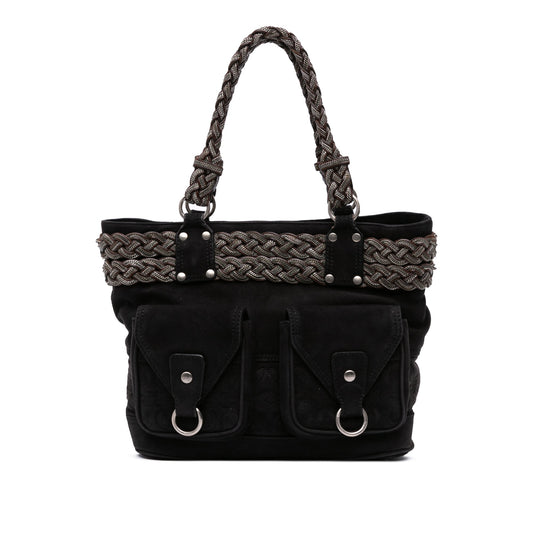 LOEWE Suede Braided Chain Pocket Tote