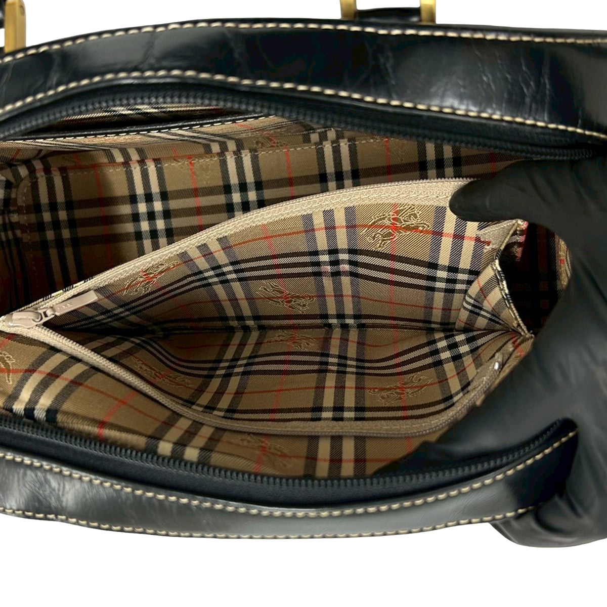 Burberry Leather Handbag — Black