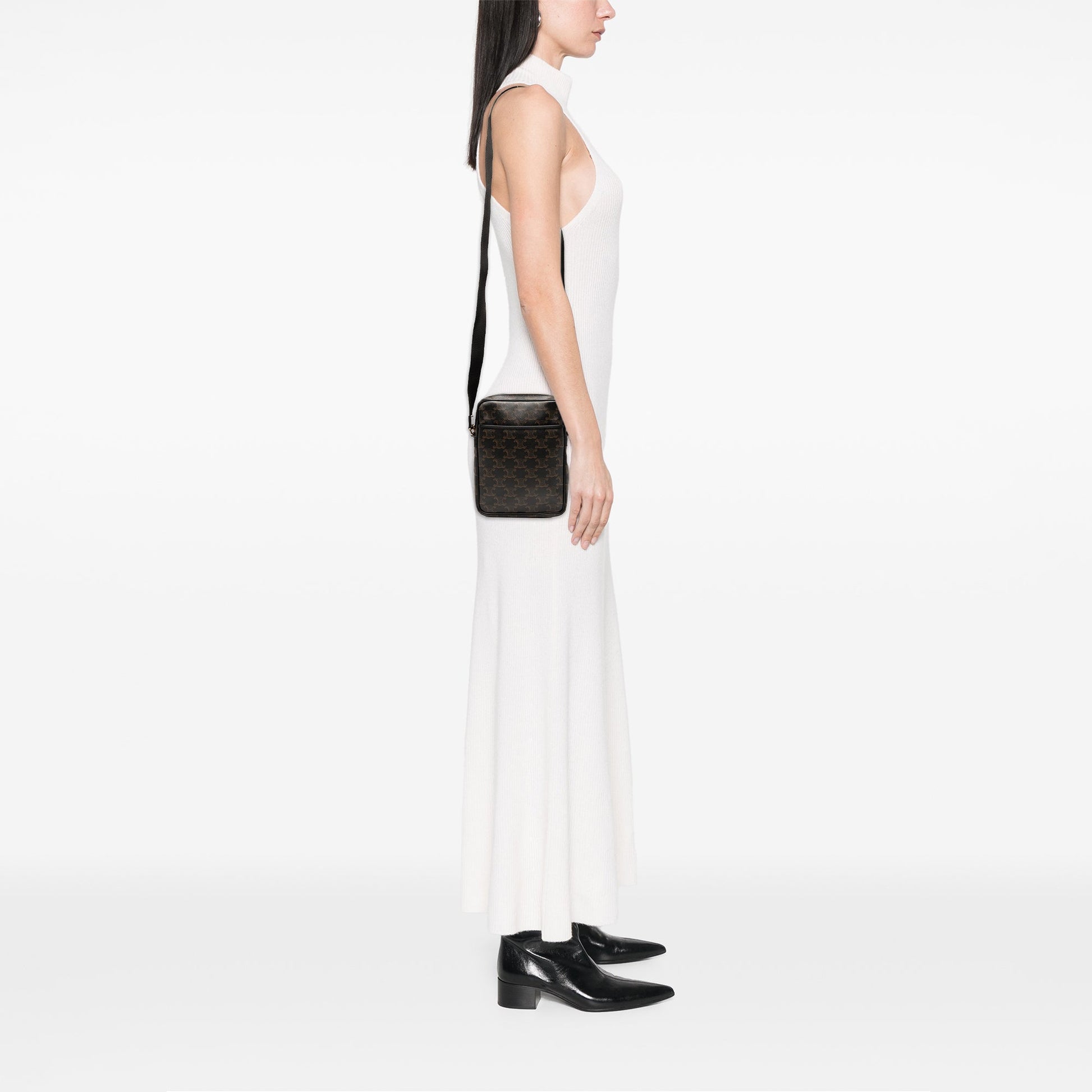 Celine Triomphe Coated Canvas Vertical Crossbody