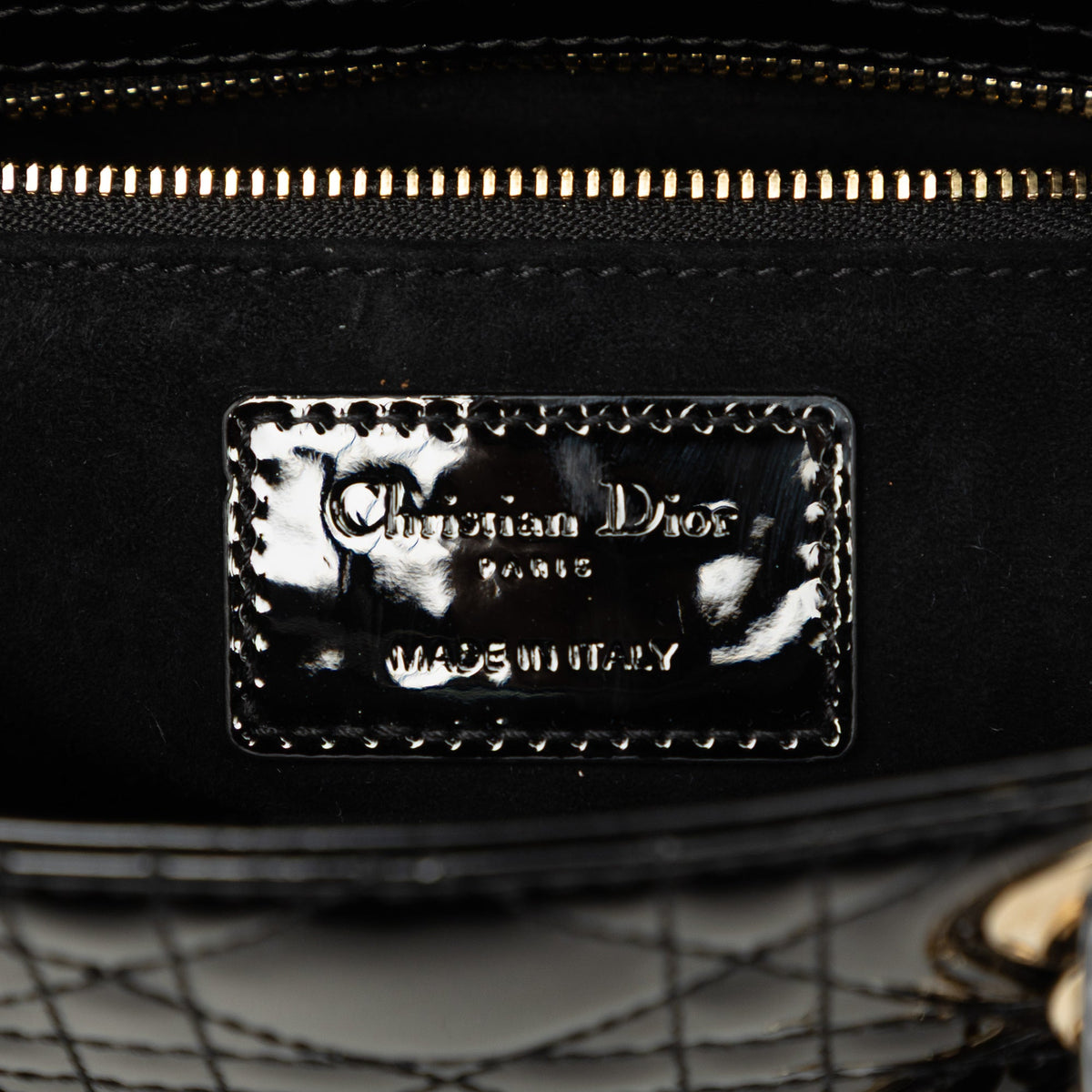 Dior Small Patent Cannage Lady Dior