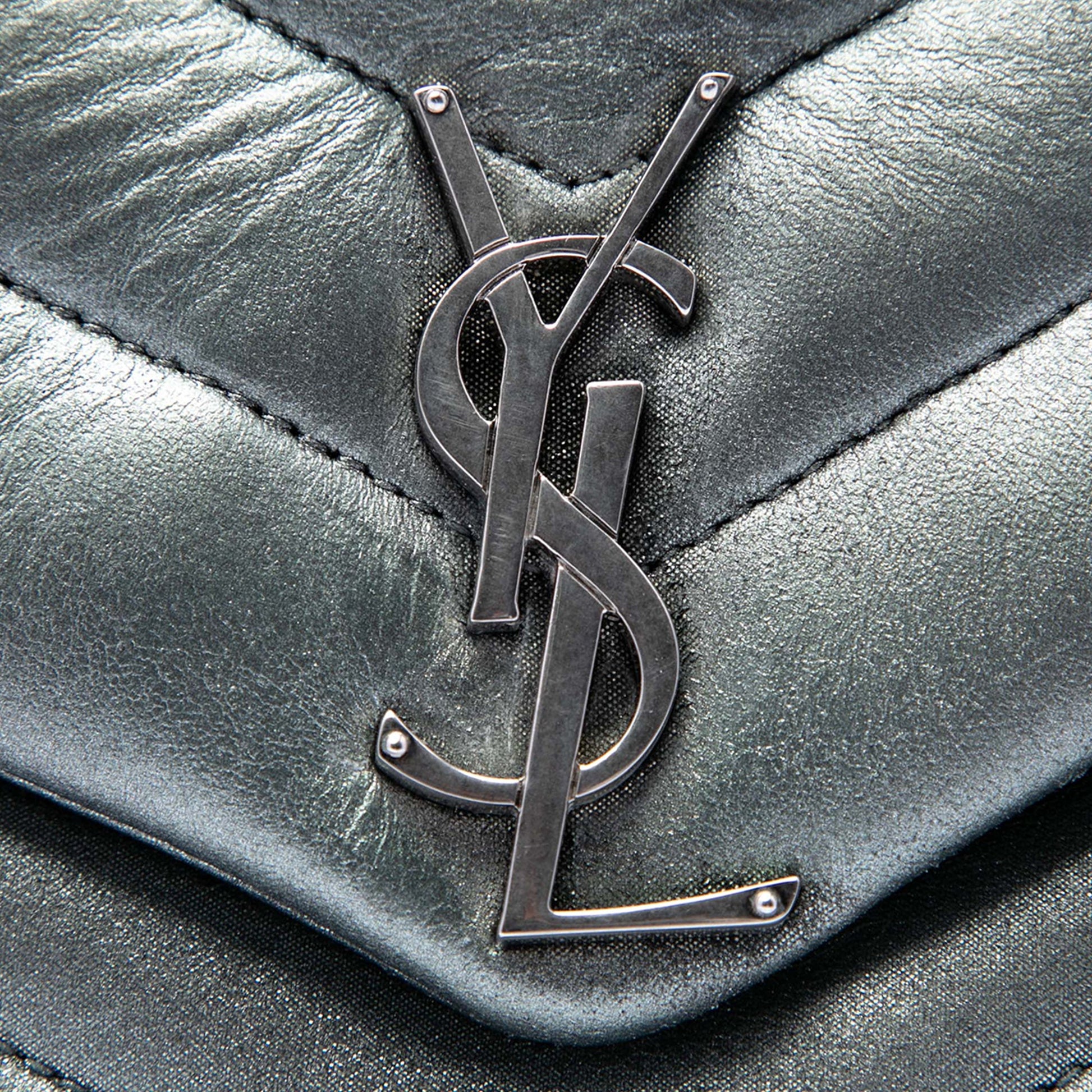 Saint Laurent Small Matelasse Metallic Calfskin Monogram LouLou Shoulder Bag