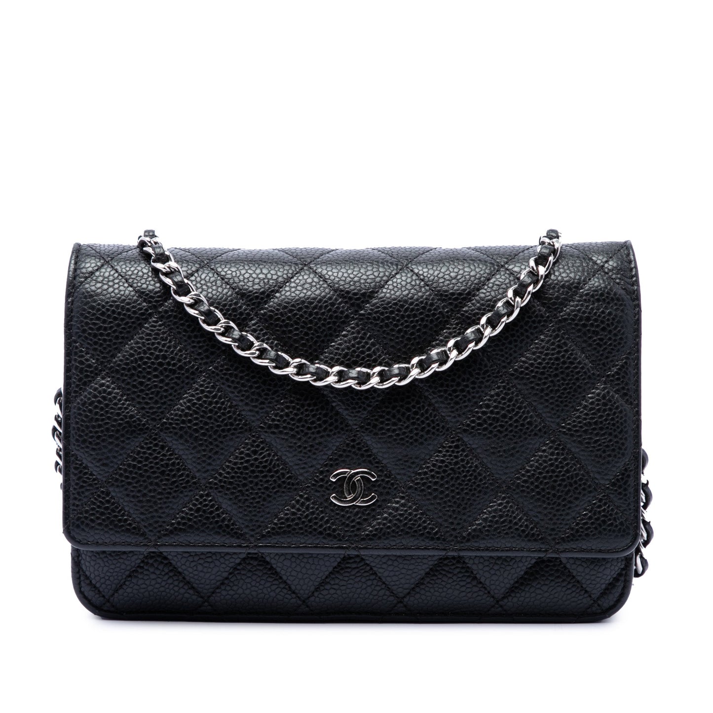 Chanel CC Quilted Caviar Wallet on Chain