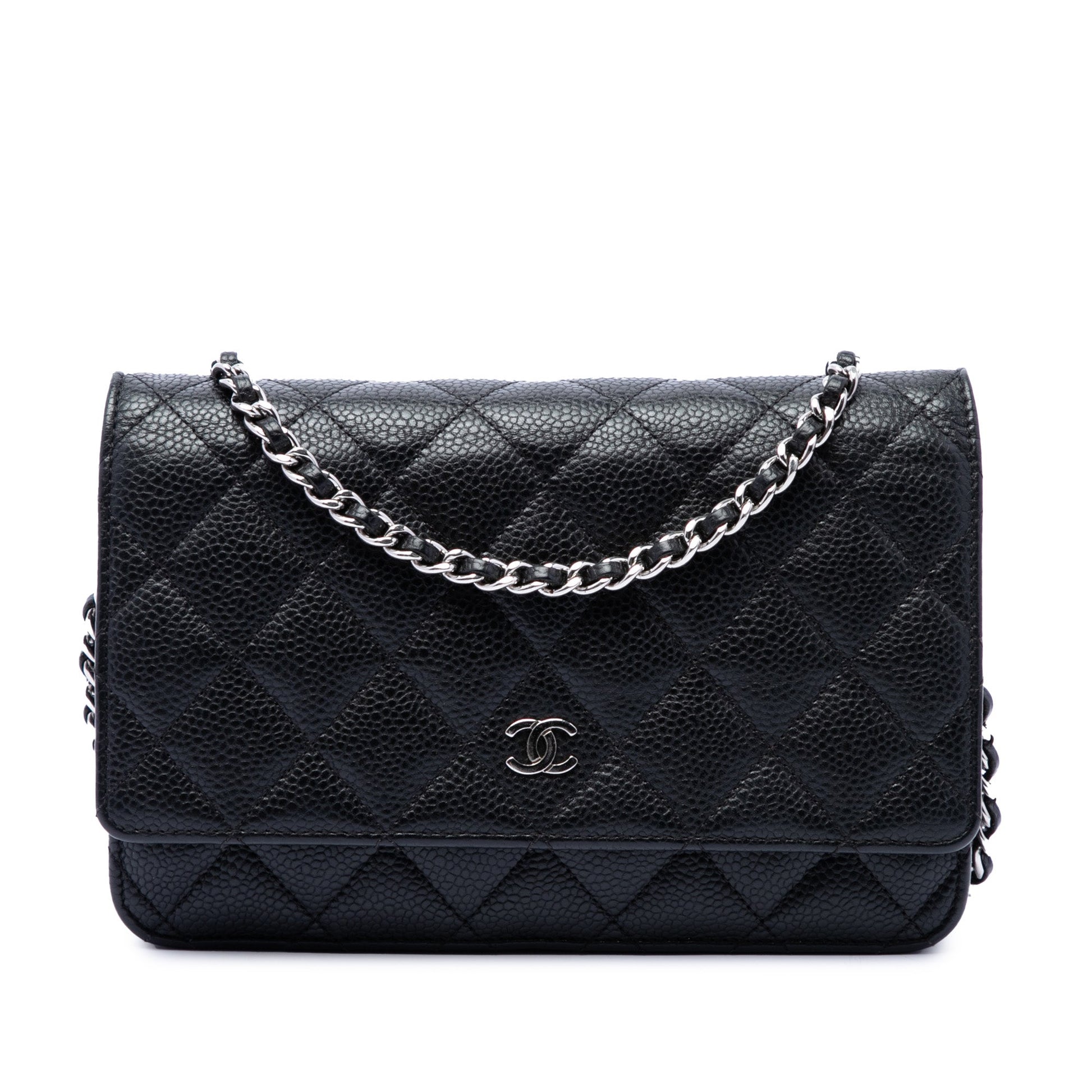Chanel CC Quilted Caviar Wallet on Chain
