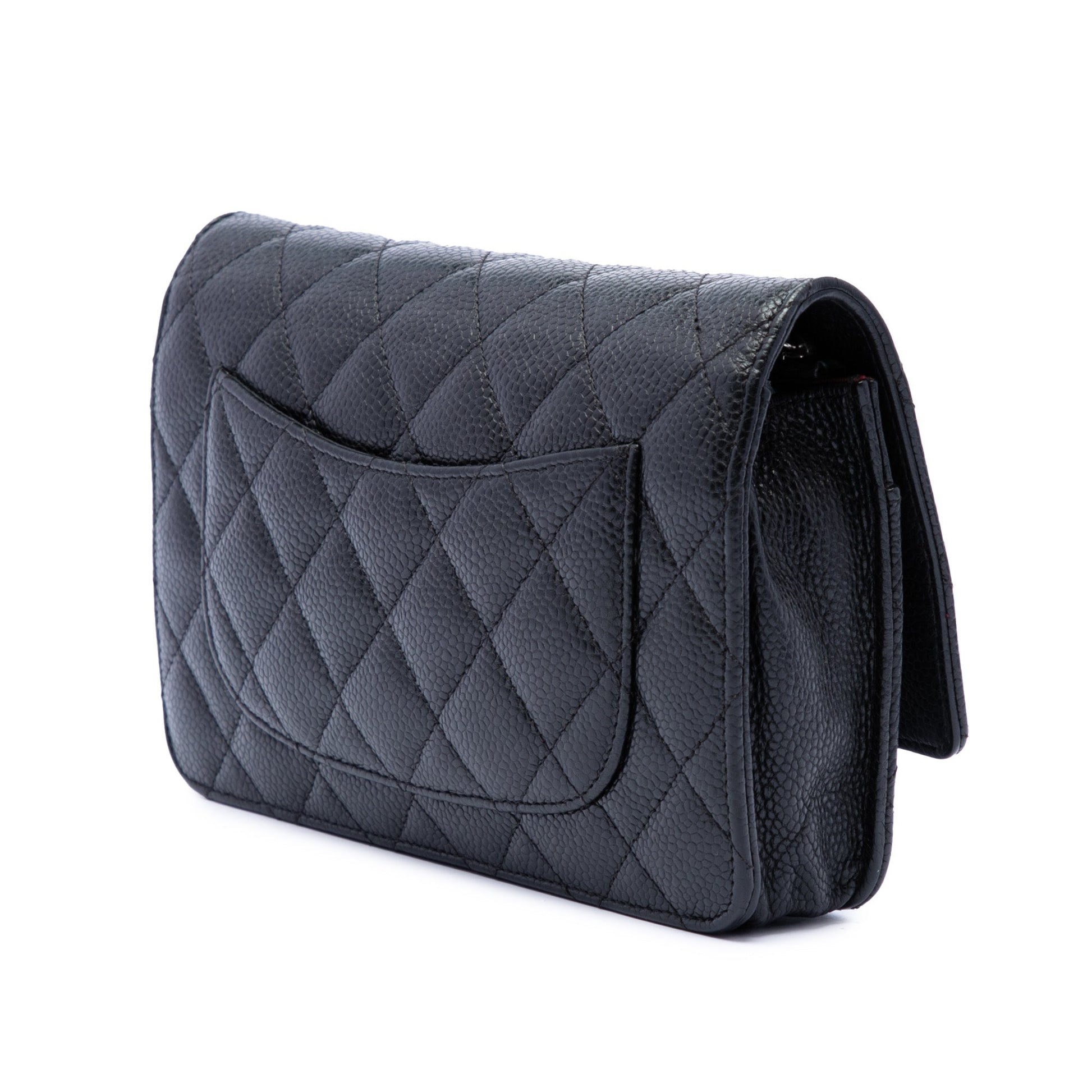 Chanel CC Quilted Caviar Wallet on Chain