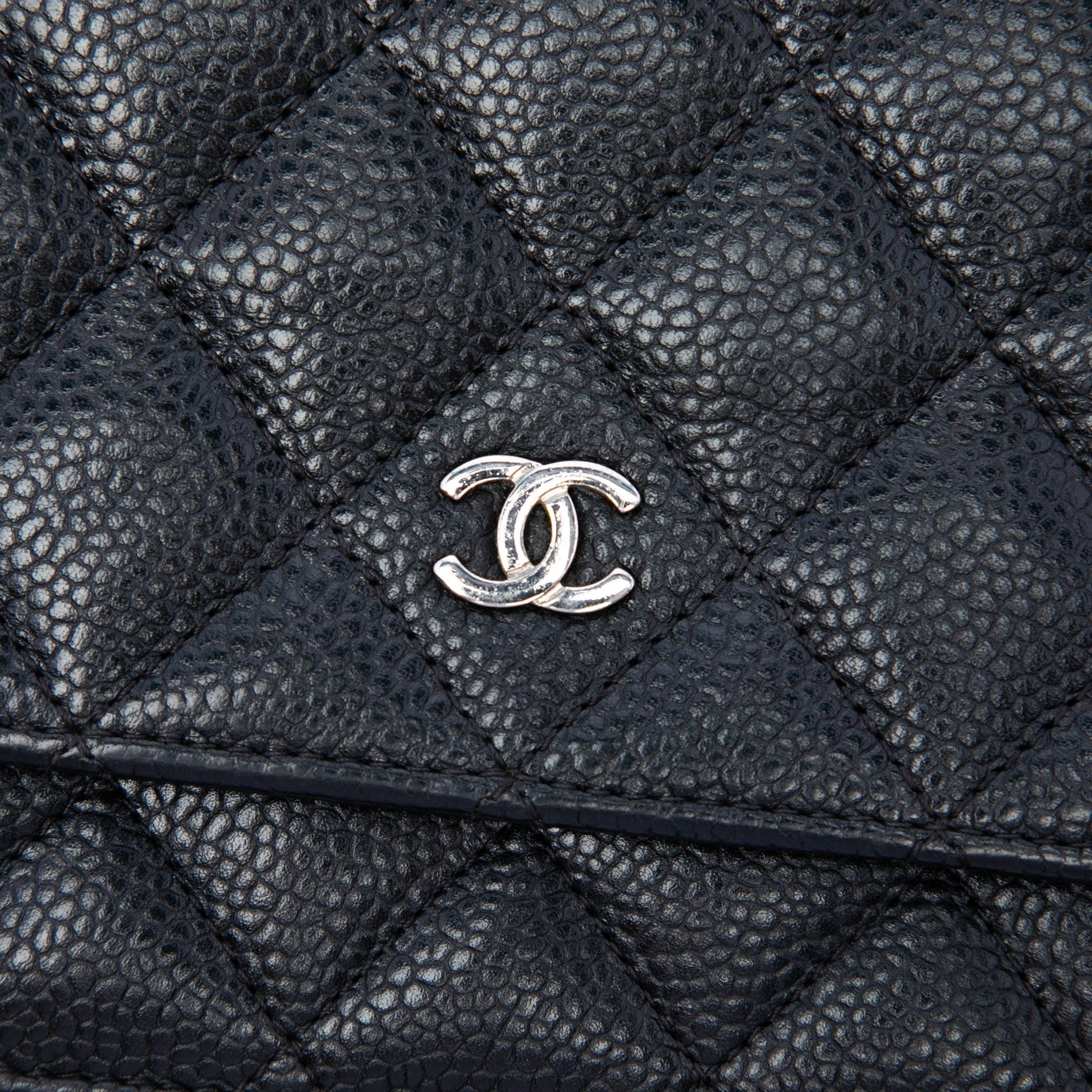 Chanel CC Quilted Caviar Wallet on Chain