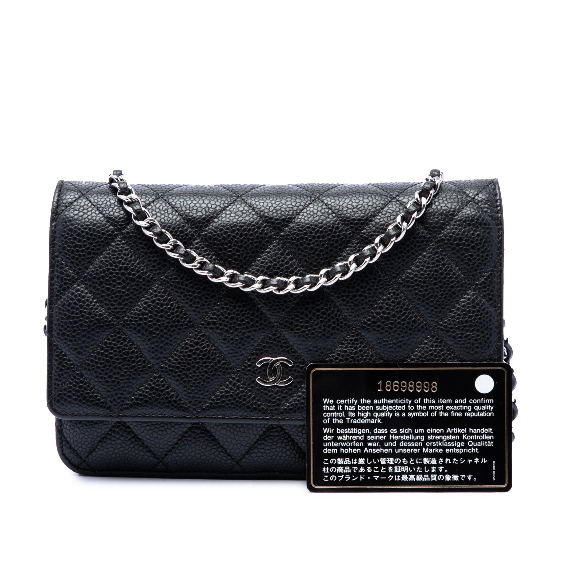 Chanel CC Quilted Caviar Wallet on Chain