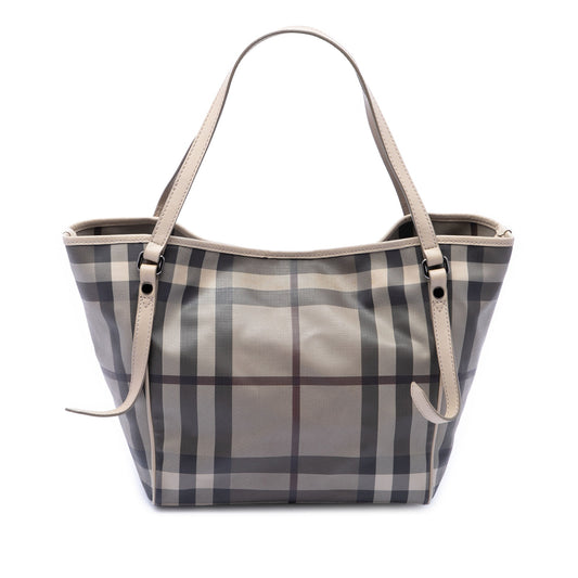 Burberry Small Smoke Check Coated Canvas Canterbury Tote