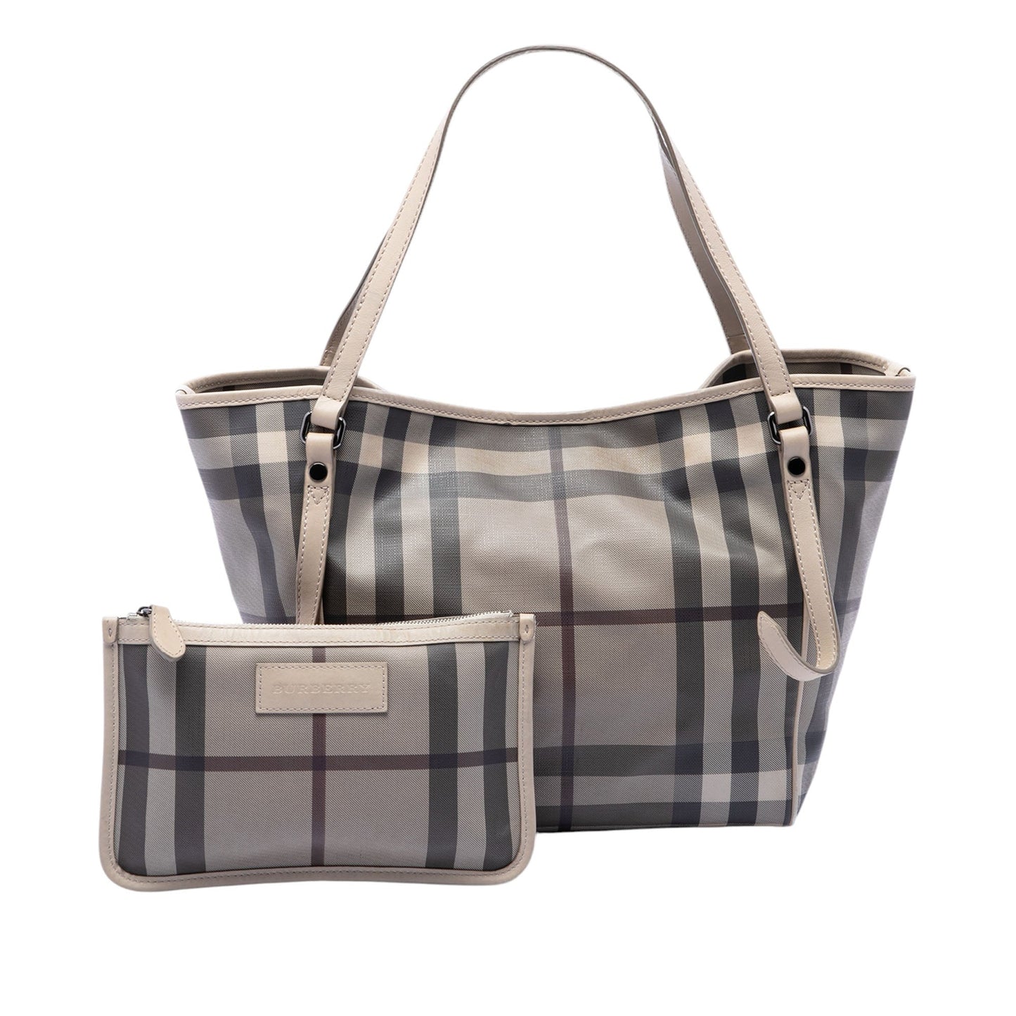 Burberry Small Smoke Check Coated Canvas Canterbury Tote