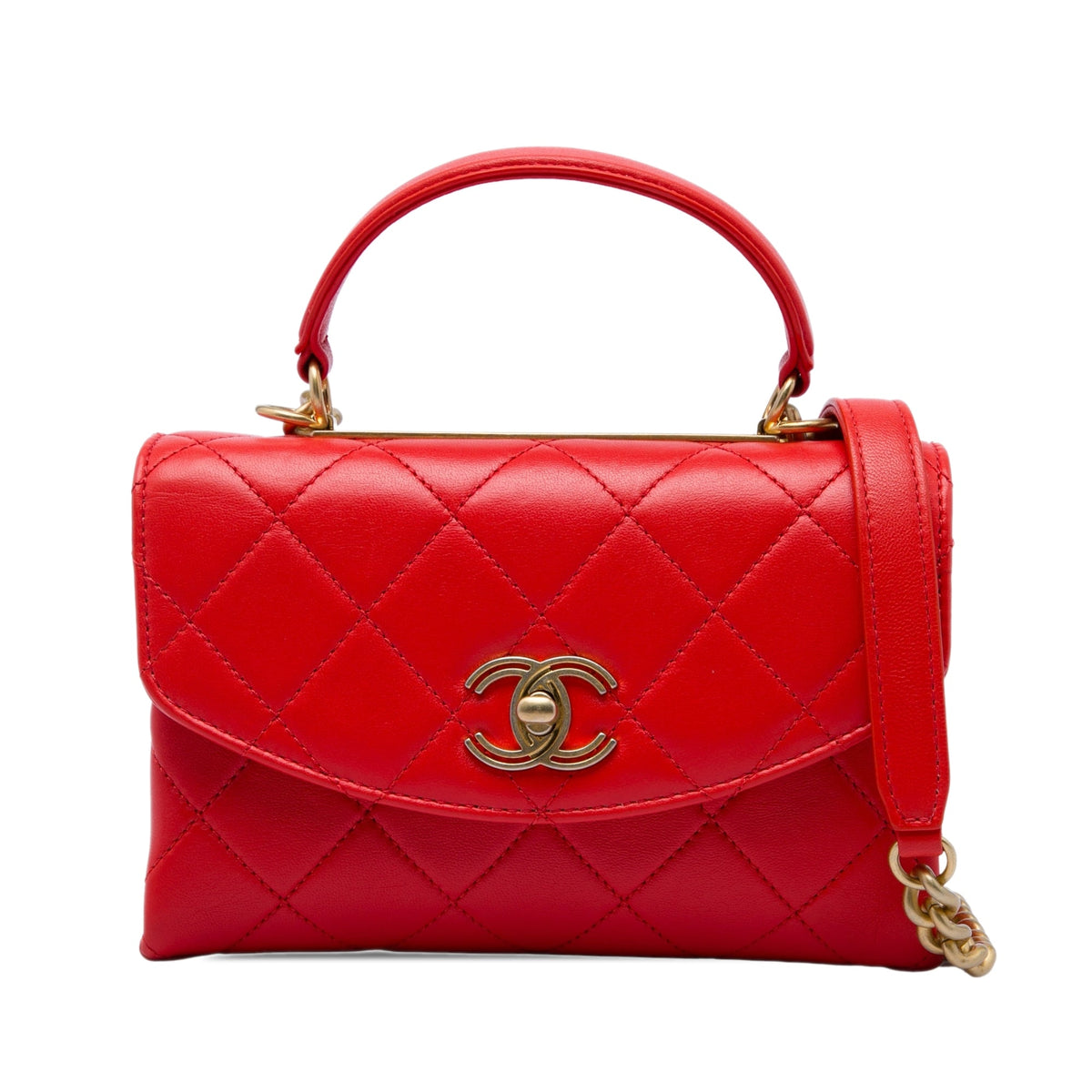 Chanel Small Quilted Lambskin Trendy Spirit Top Handle Bag