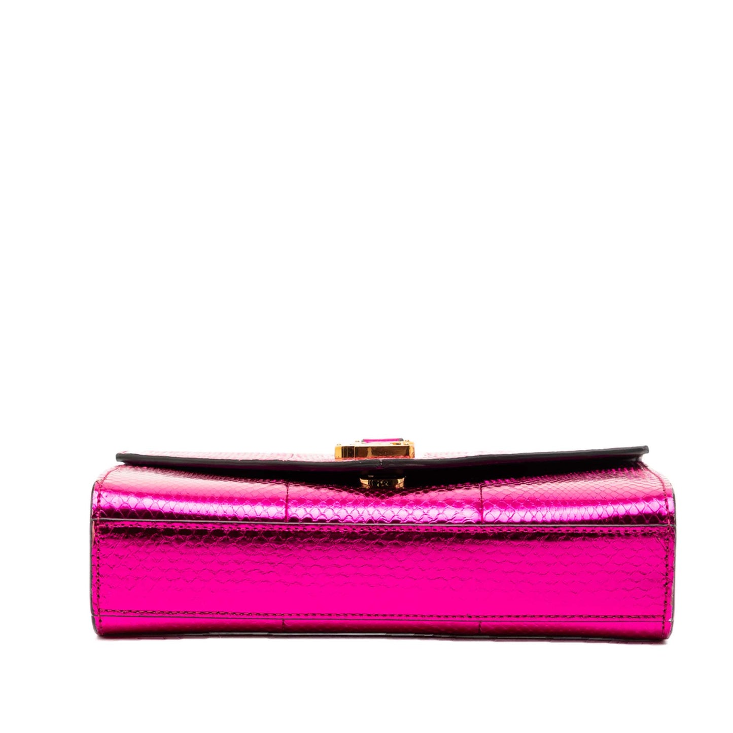 Saint Laurent Small Metallic Python Embossed Leather Monogram Envelope Bag
