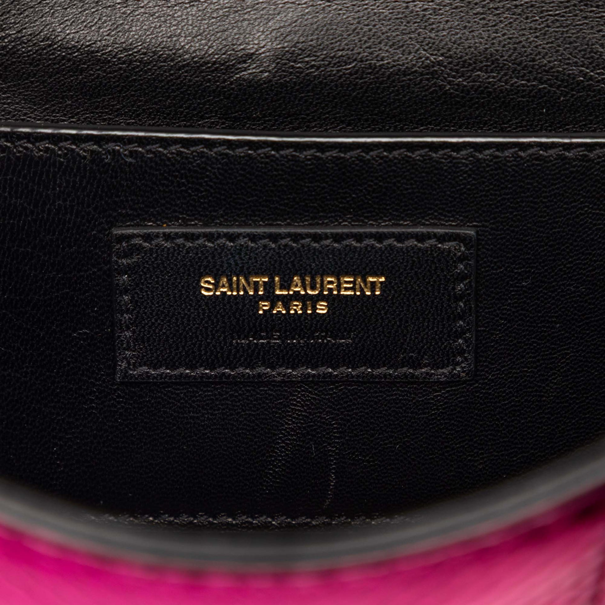 Saint Laurent Small Metallic Python Embossed Leather Monogram Envelope Bag