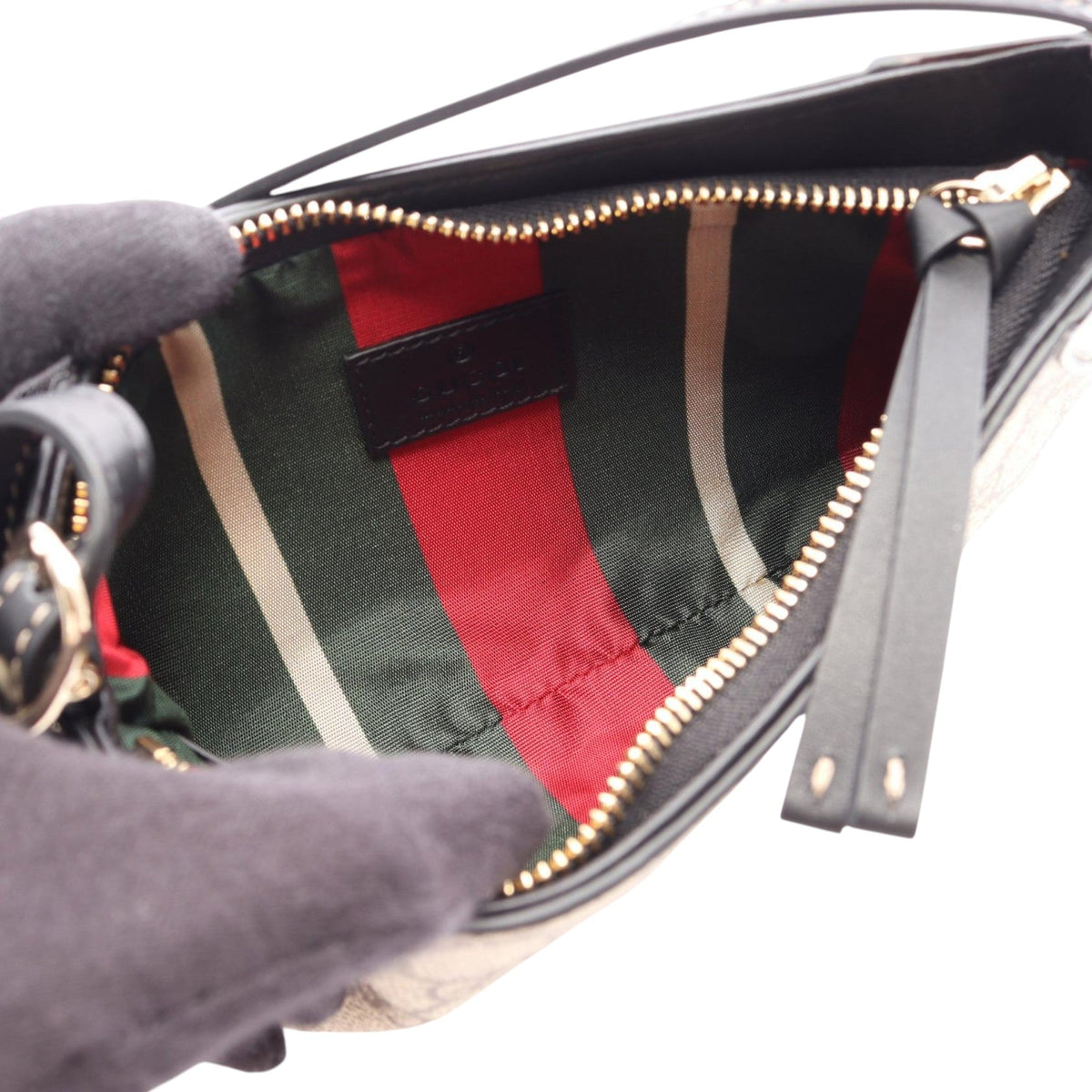 Gucci Small GG Canvas Emblem Shoulder Bag