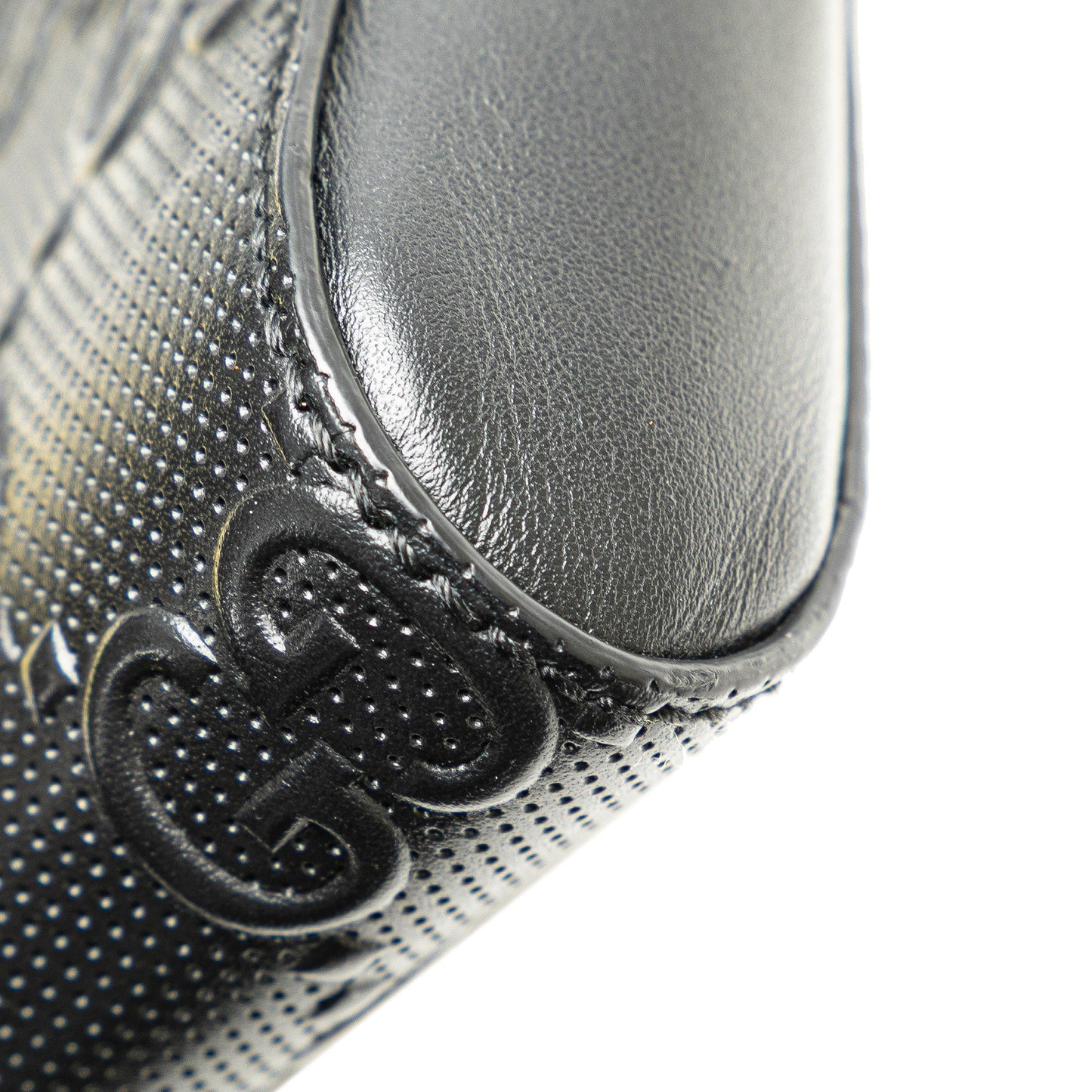 Gucci GG Embossed Perforated Double Belt Bag