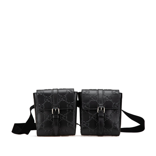 Gucci GG Embossed Perforated Double Belt Bag