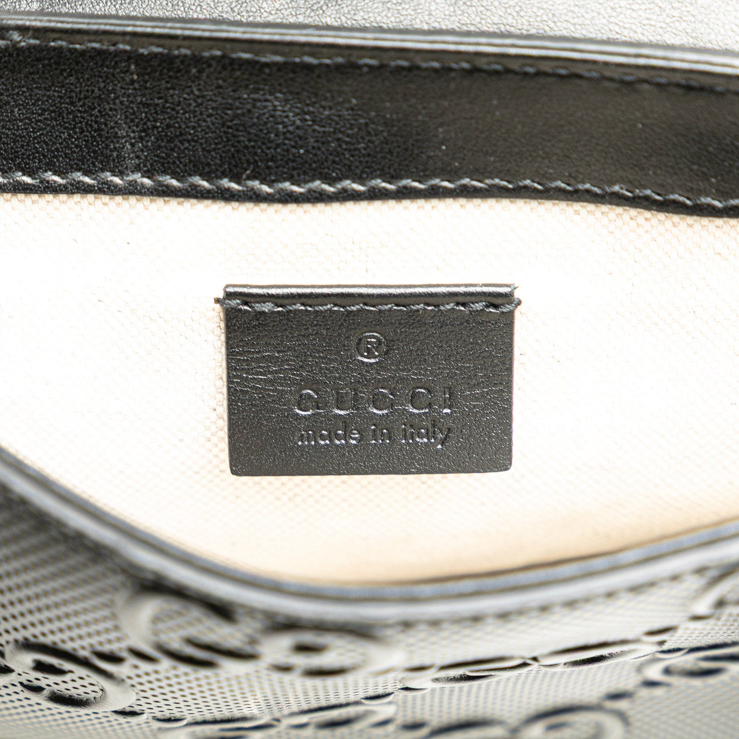 Gucci GG Embossed Perforated Double Belt Bag
