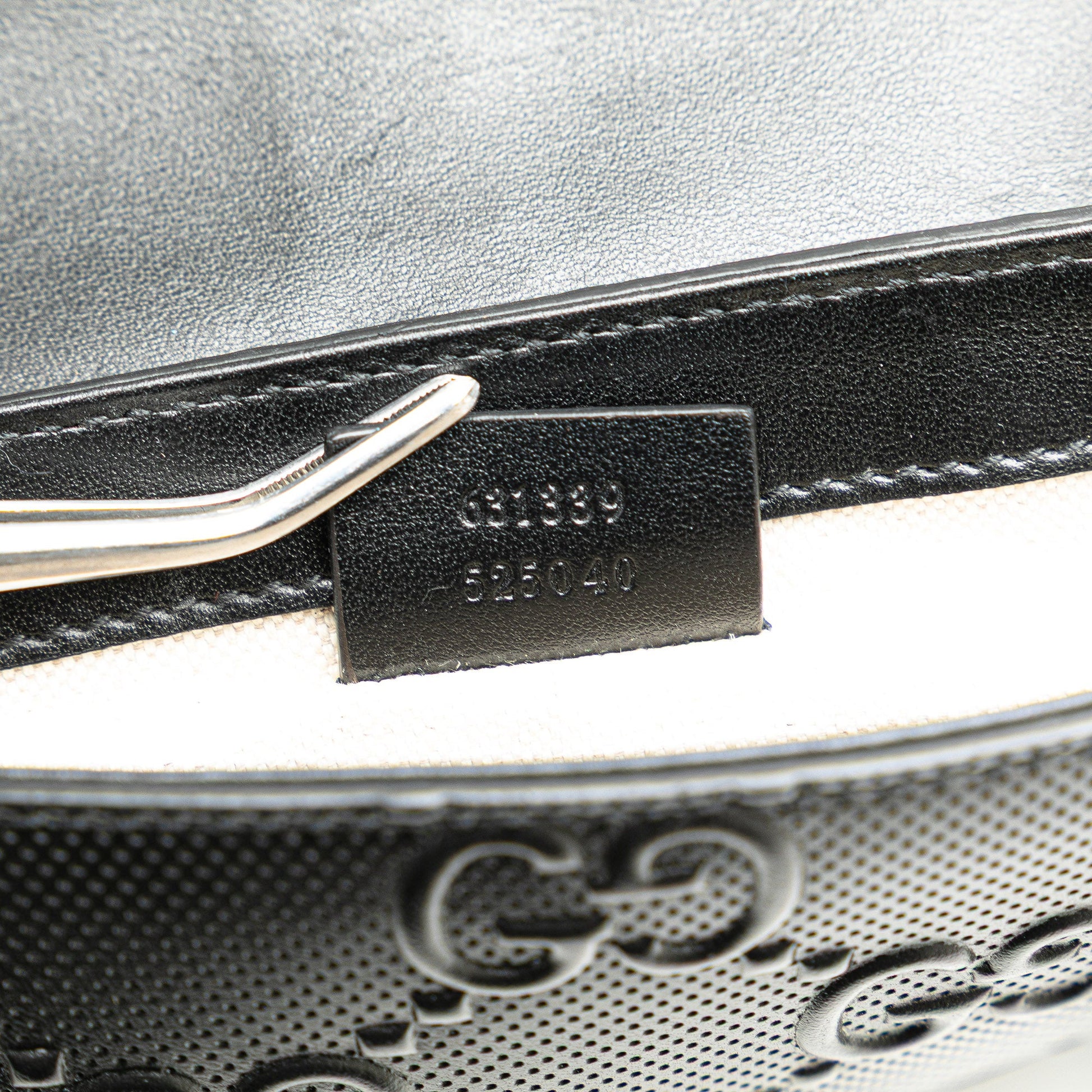 Gucci GG Embossed Perforated Double Belt Bag