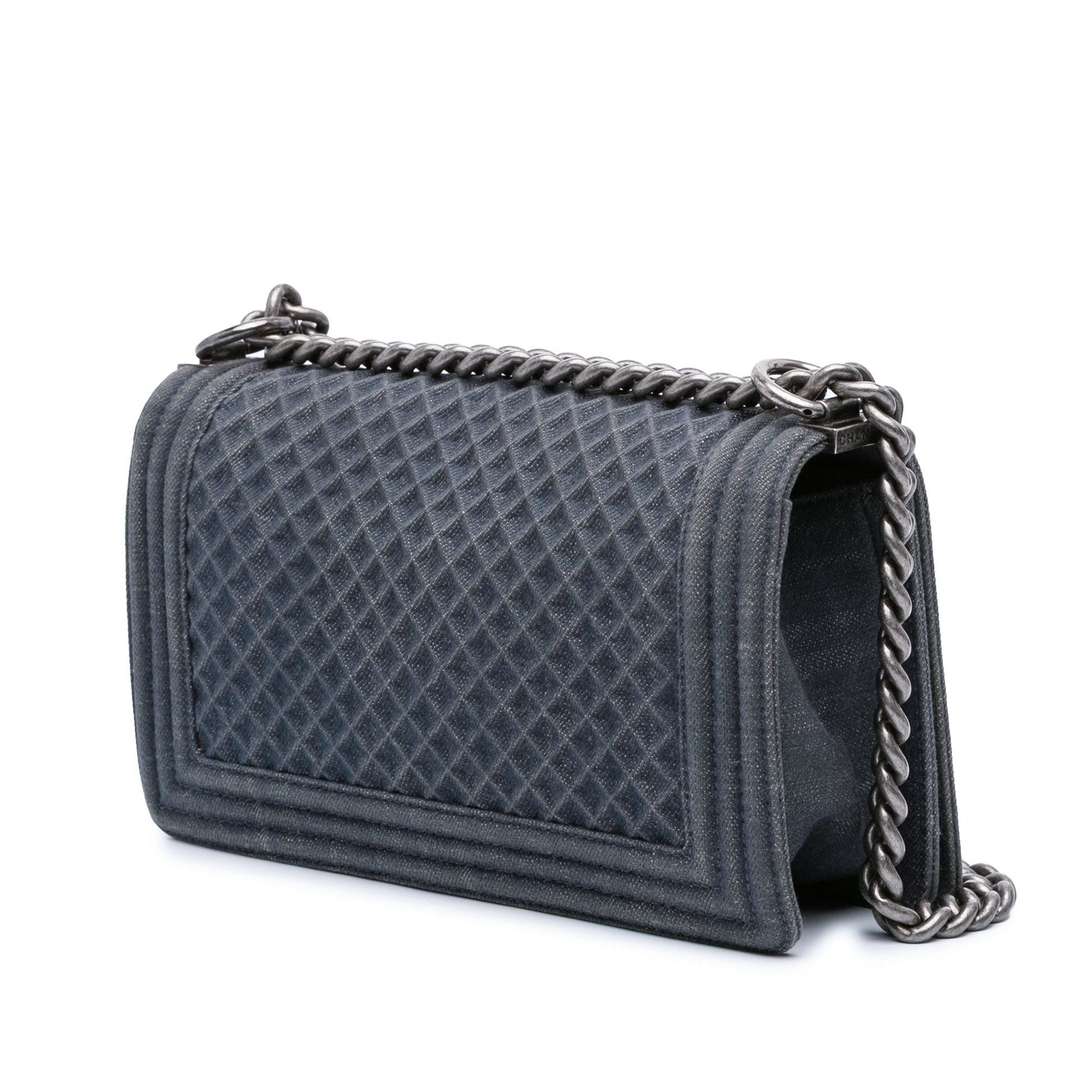 Chanel Medium Embossed Denim Boy Flap