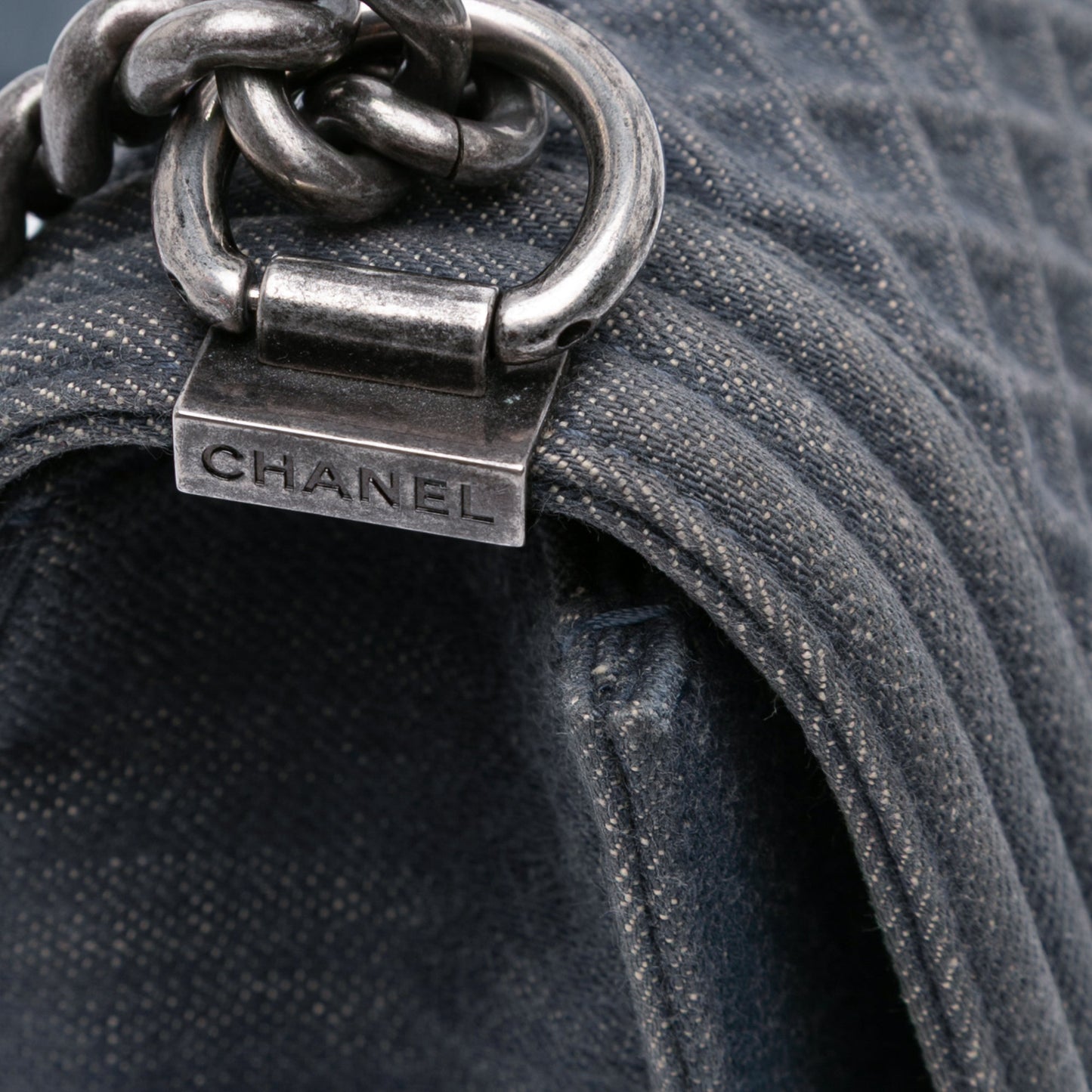 Chanel Medium Embossed Denim Boy Flap