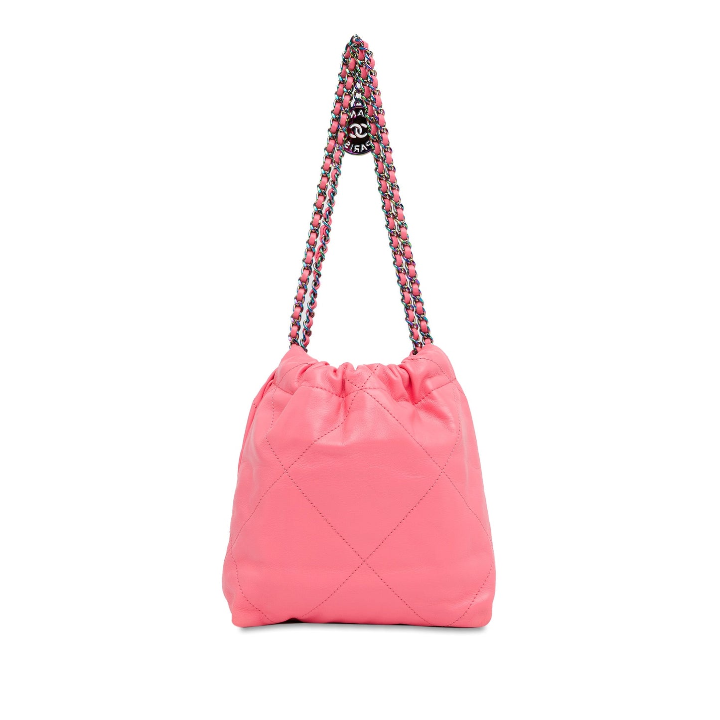 Chanel Mini Shiny Calfskin Rainbow Hardware 22 Handbag