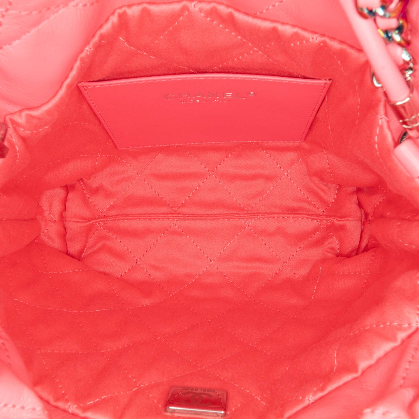 Chanel Mini Shiny Calfskin Rainbow Hardware 22 Handbag