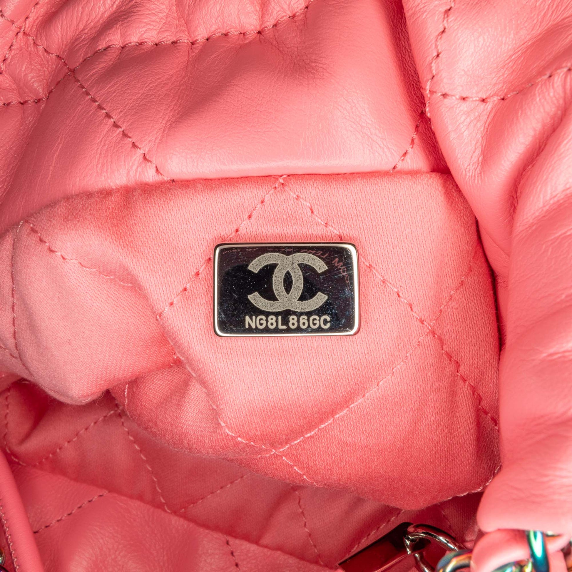 Chanel Mini Shiny Calfskin Rainbow Hardware 22 Handbag