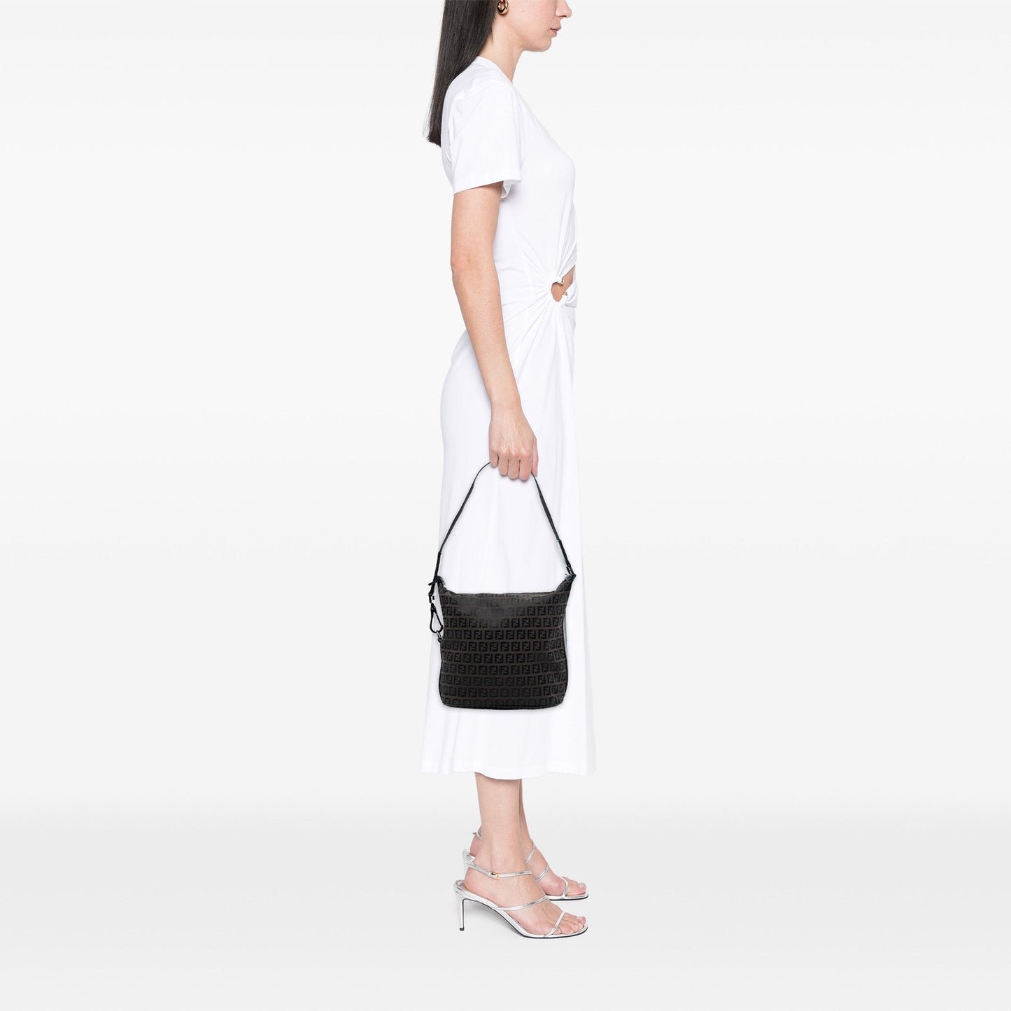 Fendi Zucchino Canvas Shoulder Bag