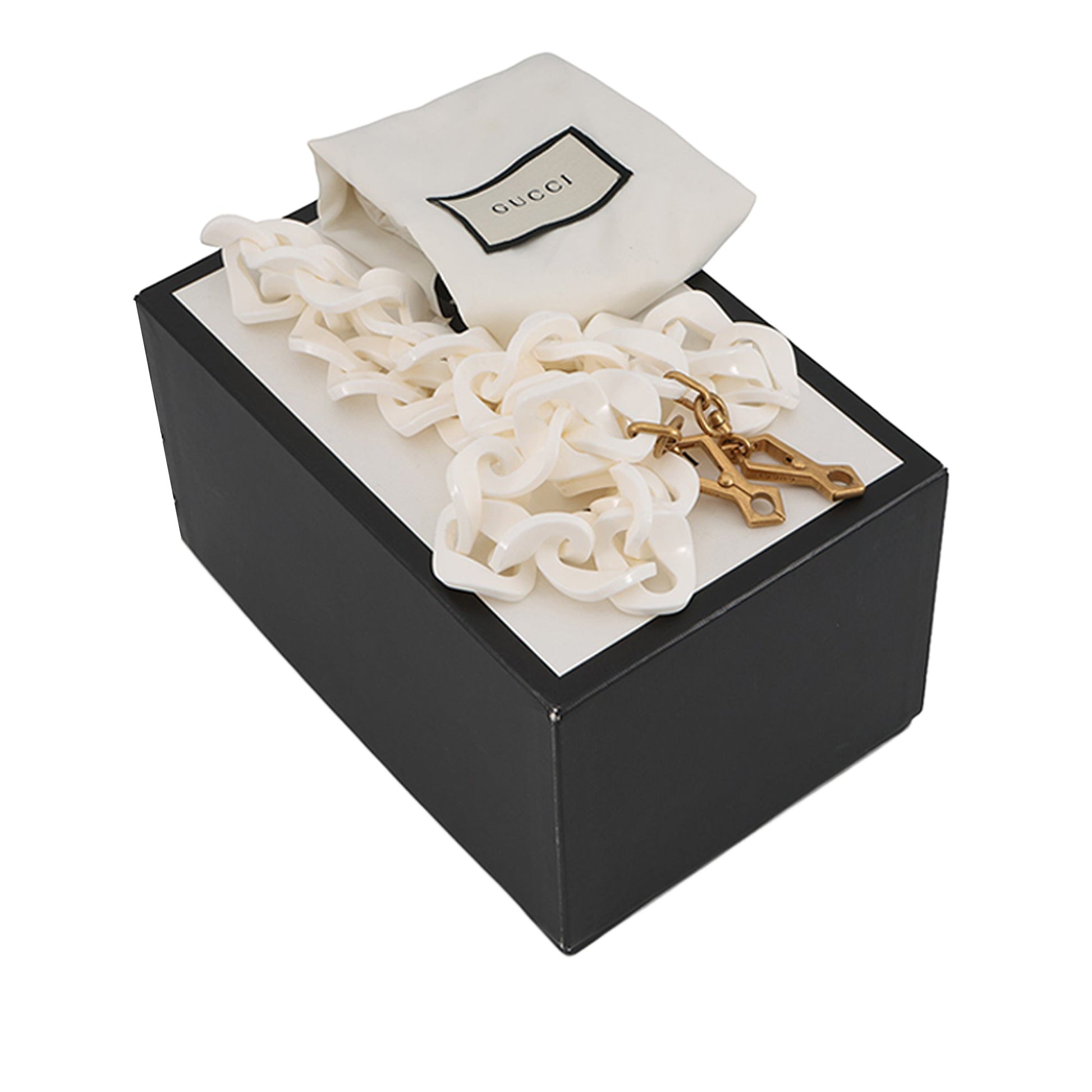 Gucci Acrylic Crystal Cat Face Box Clutch On Chain