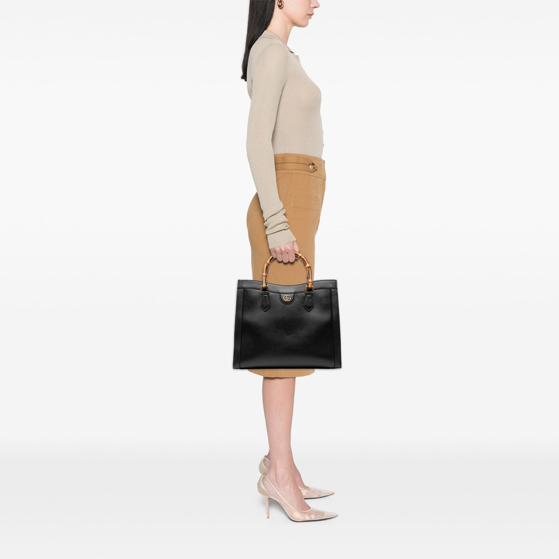 Gucci Large Calfskin Bamboo Diana Satchel